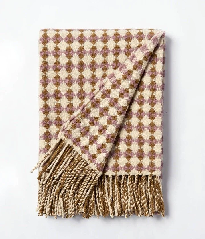 Burel Factory Bicolor Tile Manta - Old Rose Bronze Blanket