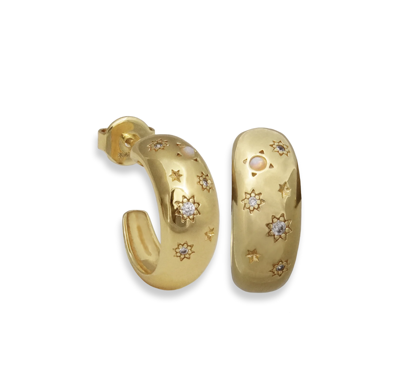 Junk Jewels Glitter Chunky Hoop Earrings