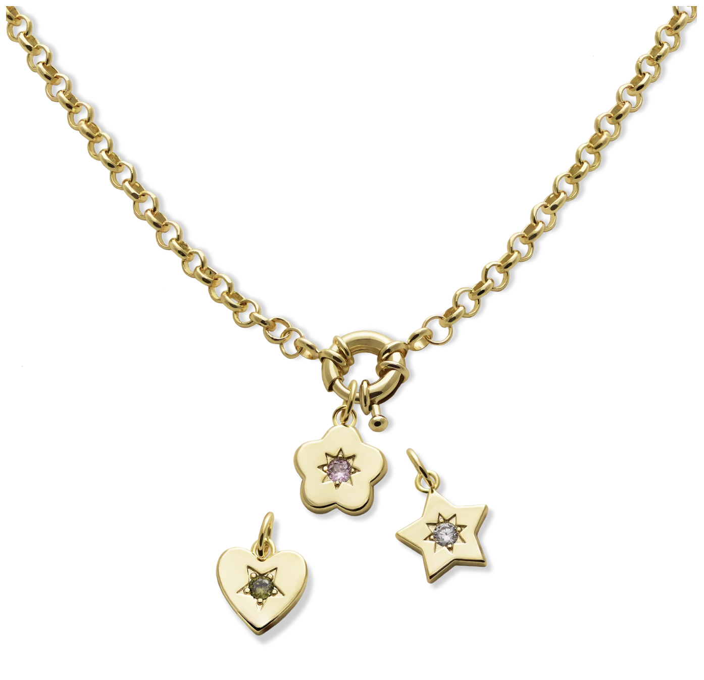 Junk Jewels Retro Multi-Charm Chunky Chain Necklace