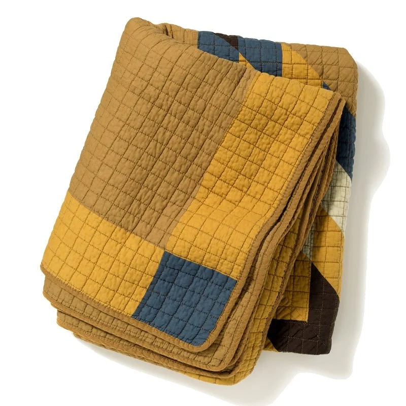 BasShu Japan Patchwork Quilt - Ochre