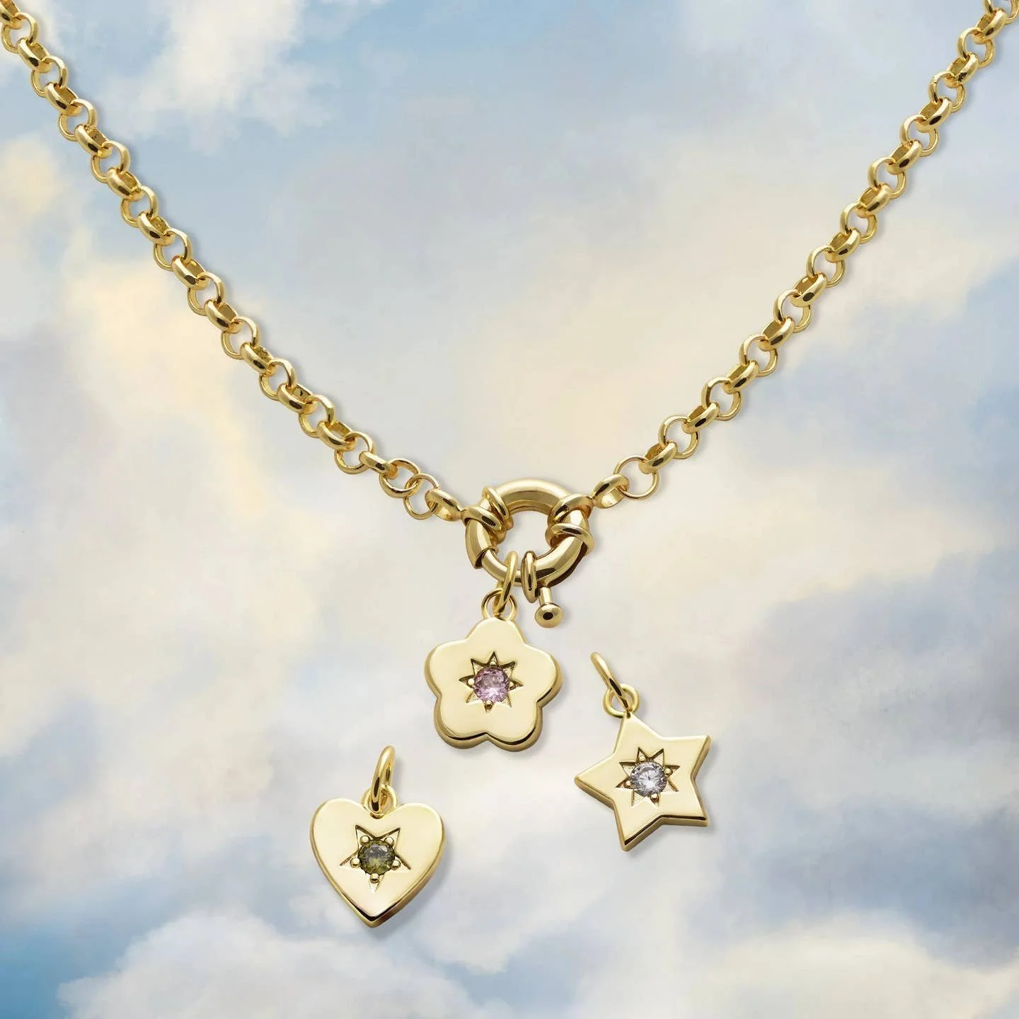 Junk Jewels Retro Multi-Charm Chunky Chain Necklace