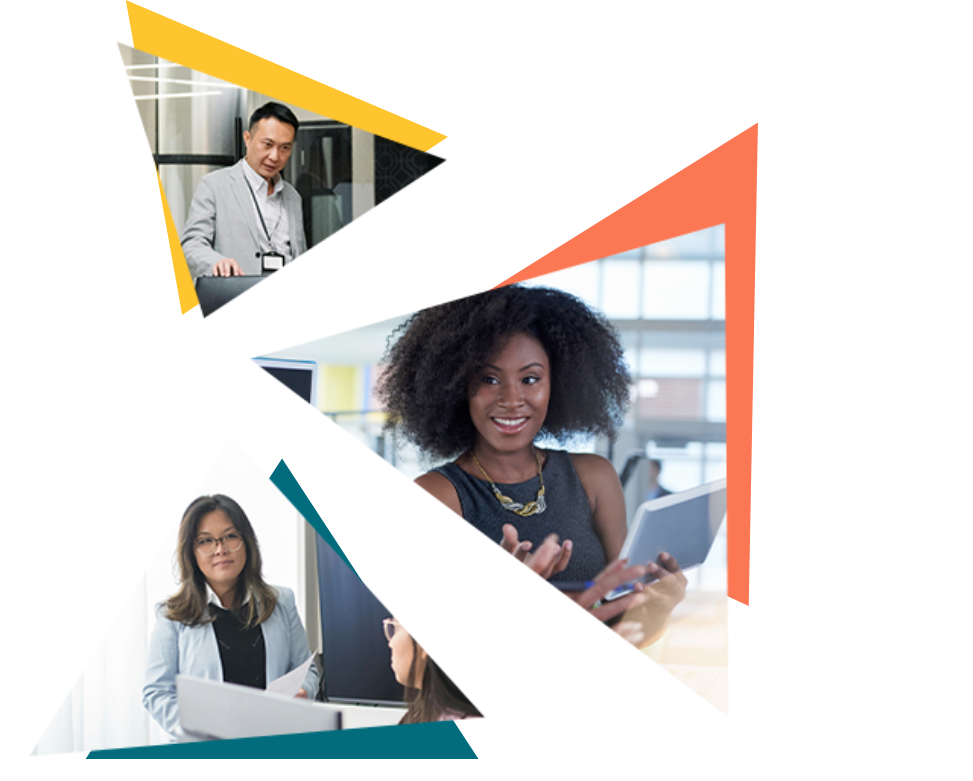 Multicultural professionals at work