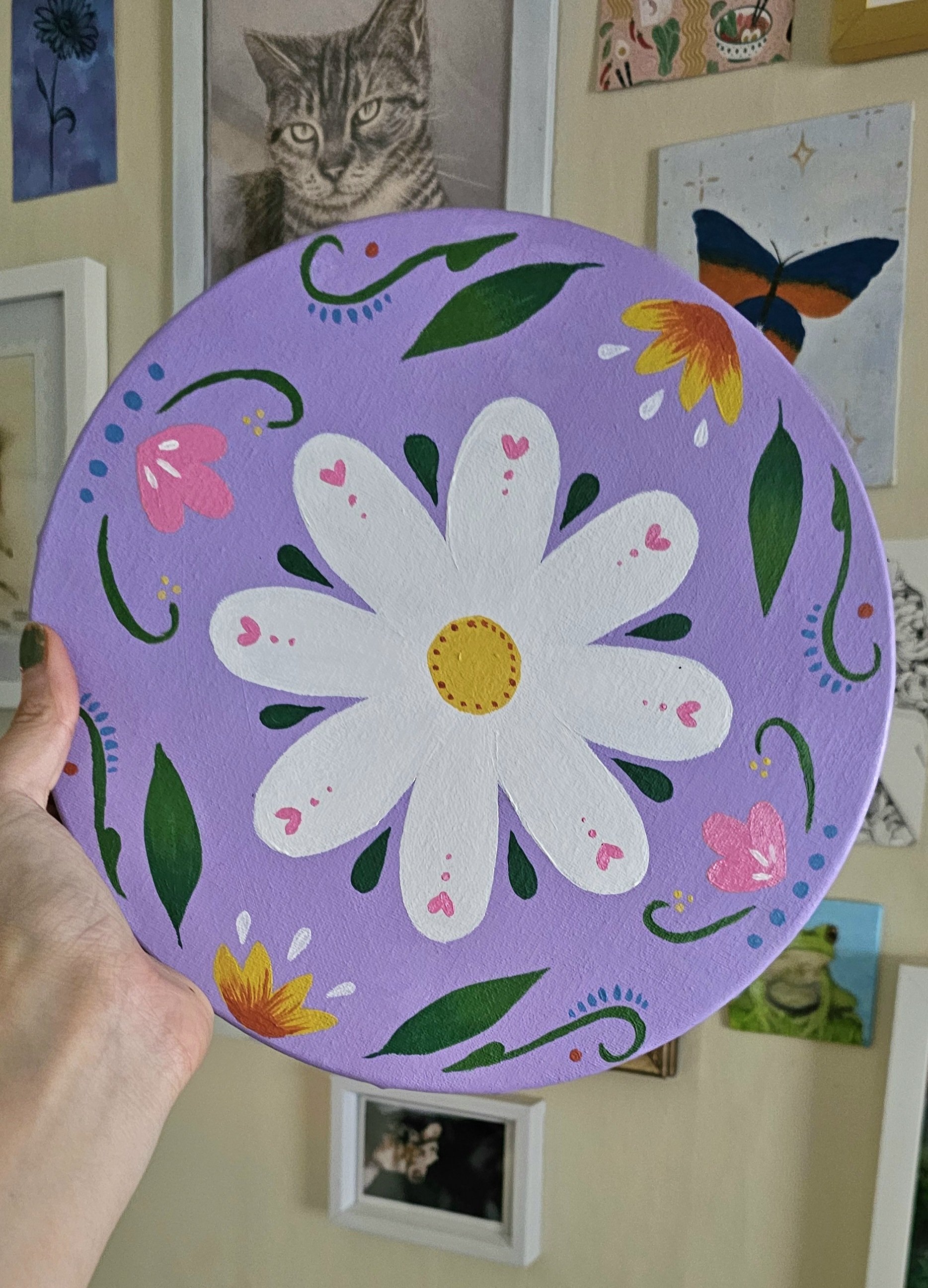 Acrylic Painting - Folk Art Flower