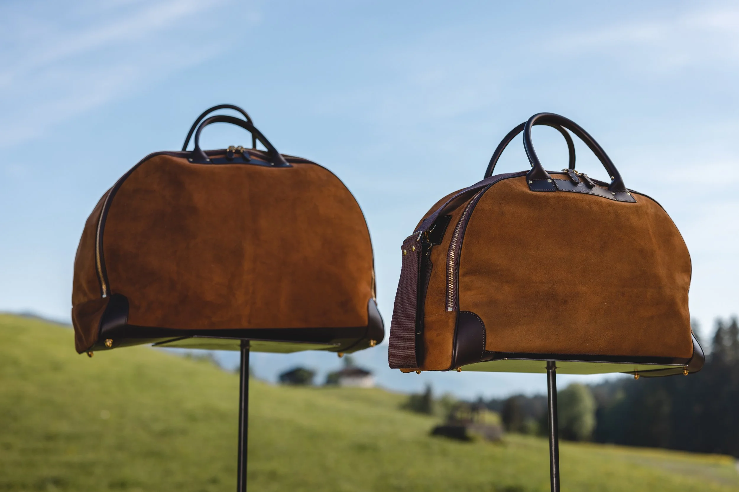 Frauenschuh braune Hirschleder Reise Taschen aus Kitzbühel / Österreich Handgefertigt