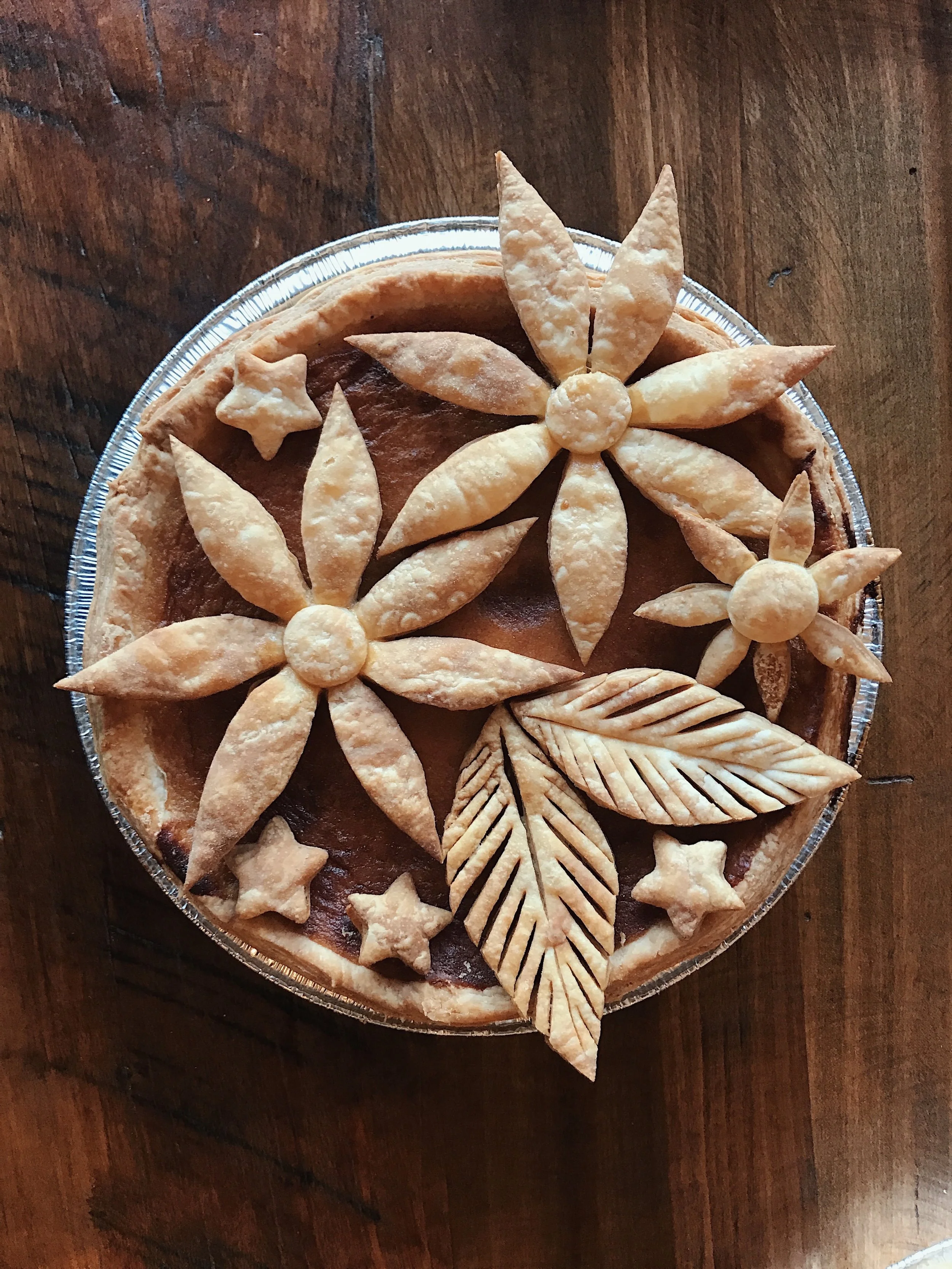 Pumpkin pie, freehand cut decorations, 2015