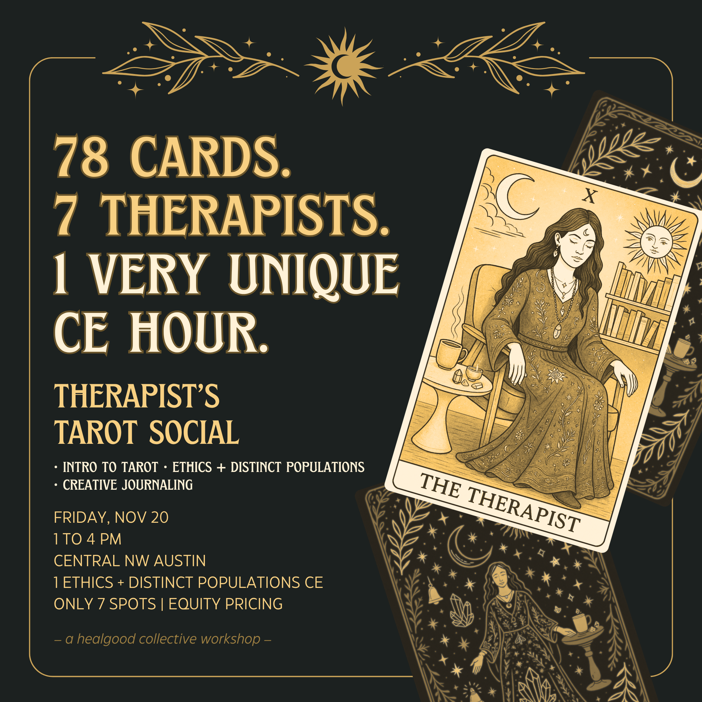 Therapist’s Tarot Social: Tarot, Ethics & Creative Journaling