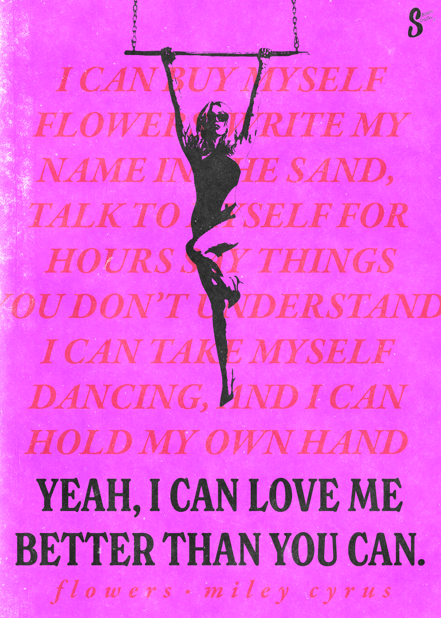 Miley Cyrus Poster - Flowers