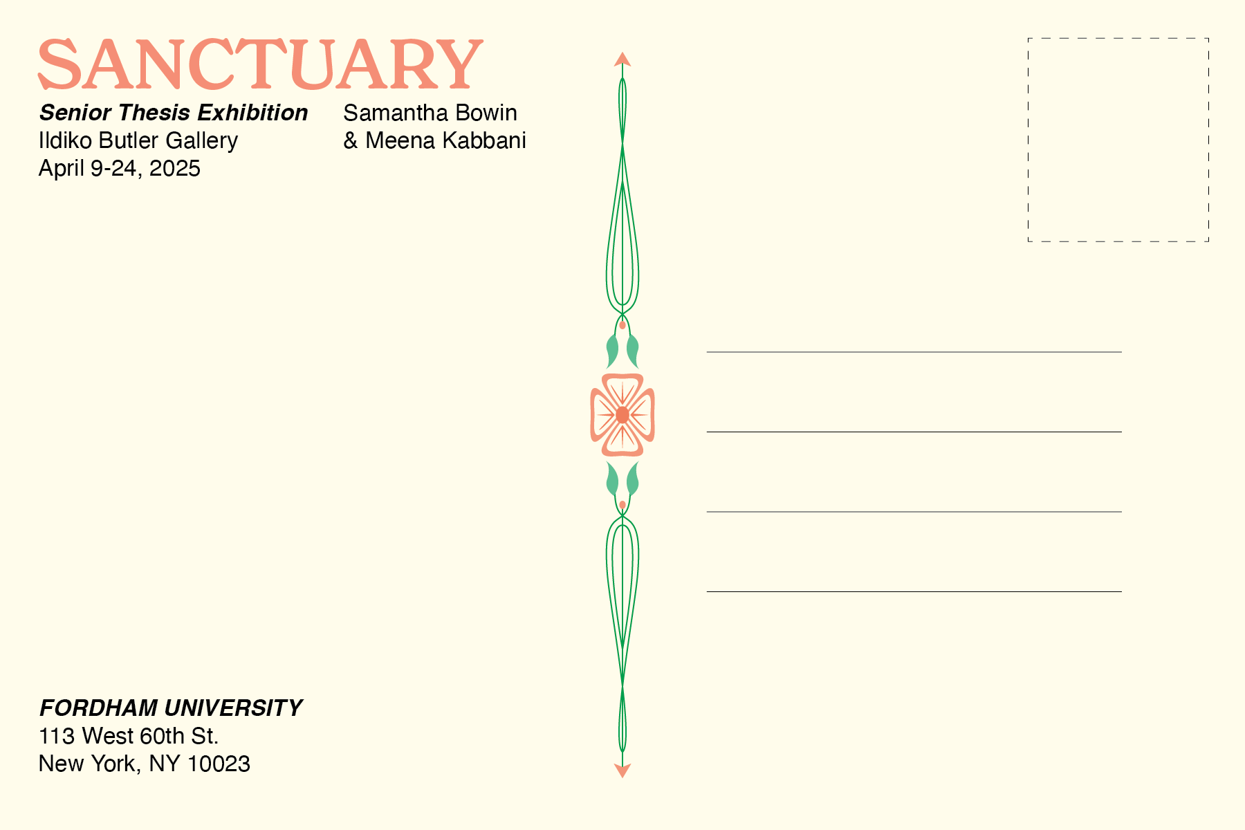 Thesis Exhibition Postcard - Back