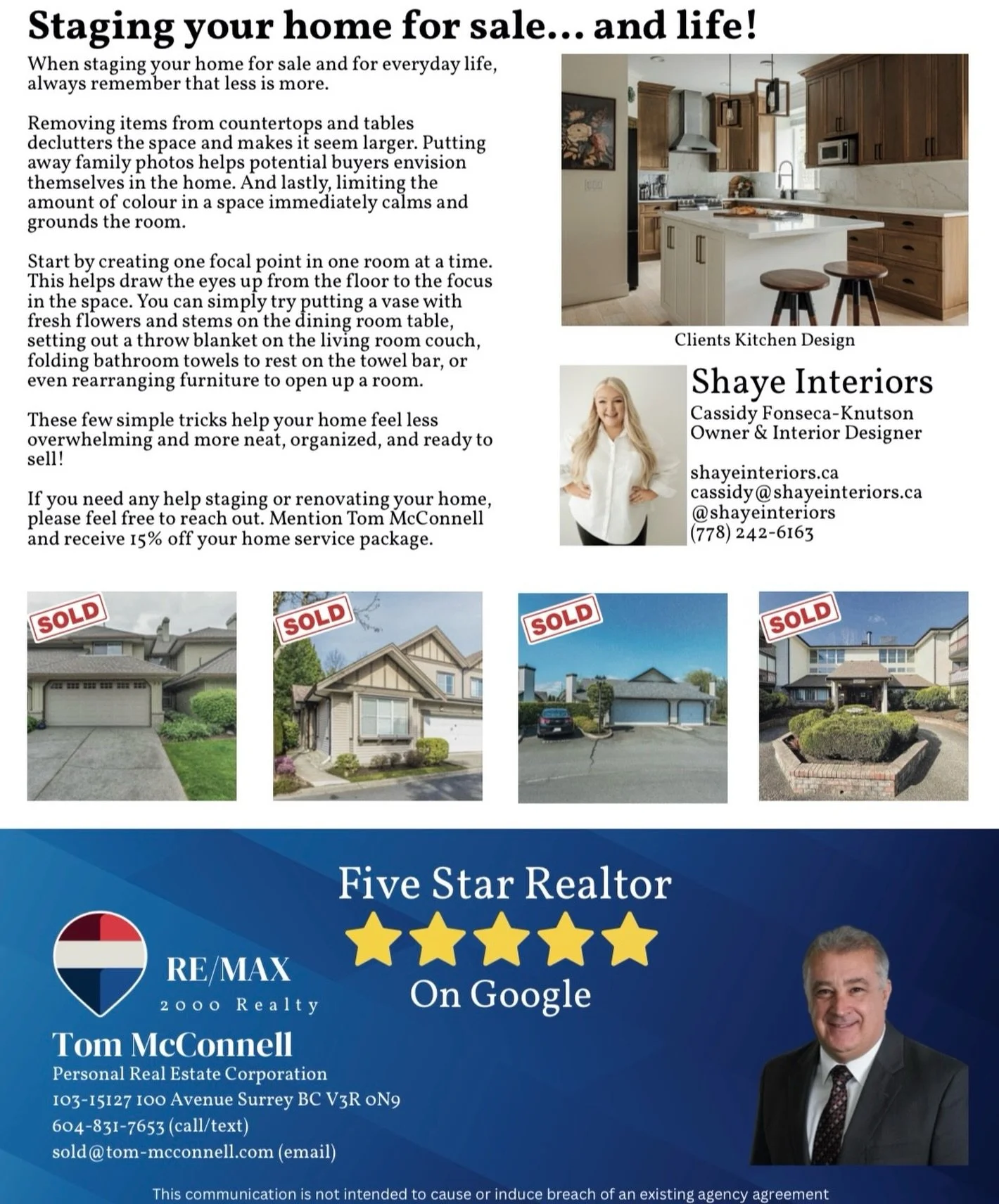 Full of gratitude to be featured in Re/Max 2000 Realtor Tom McConnell&rsquo;s June 2026 Monthly. Tom is a fantastic realtor with decades of experience in the field, I highly recommend him if you&rsquo;re thinking of buying or selling. Looking forward