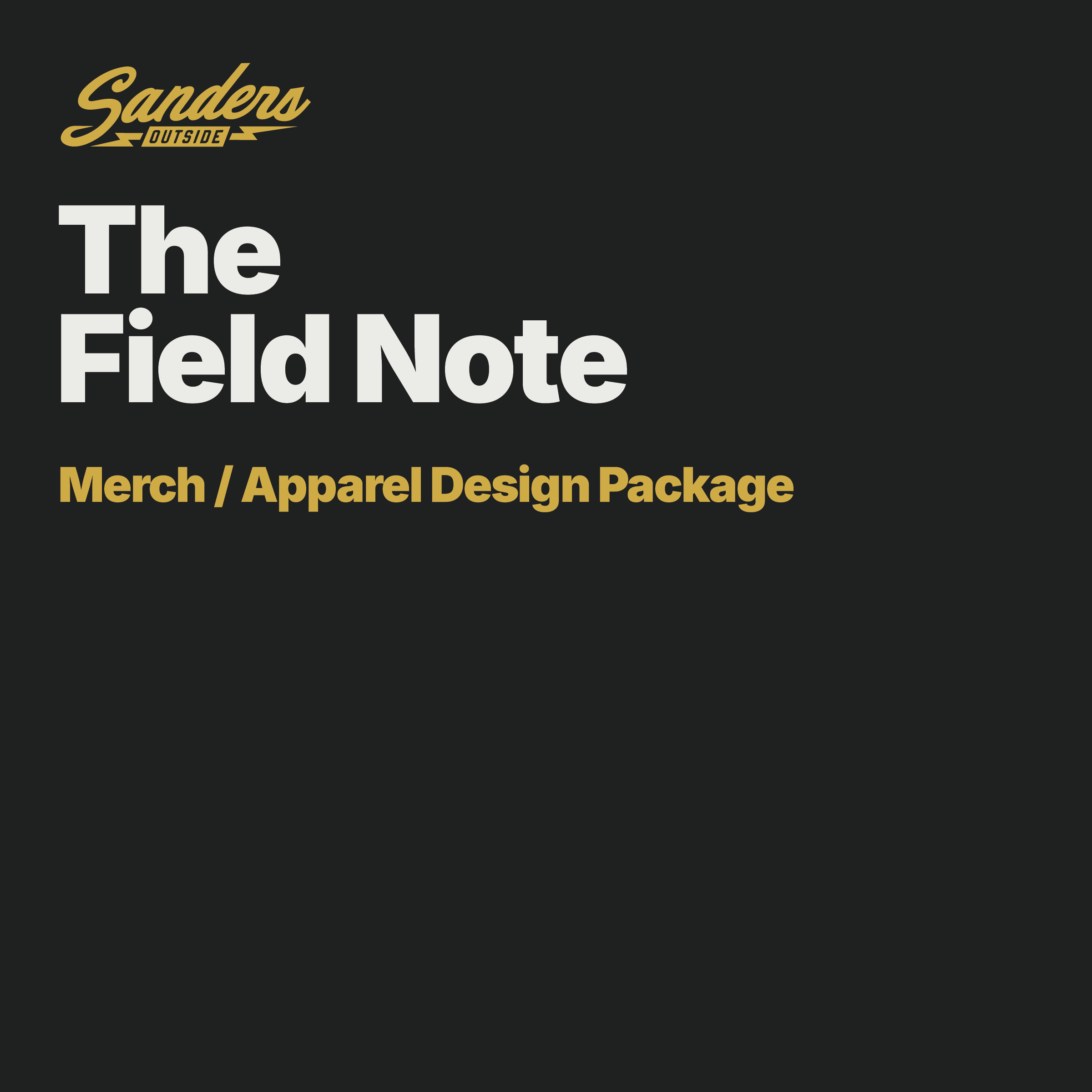 The Field Note Merch/Apparel Design Package