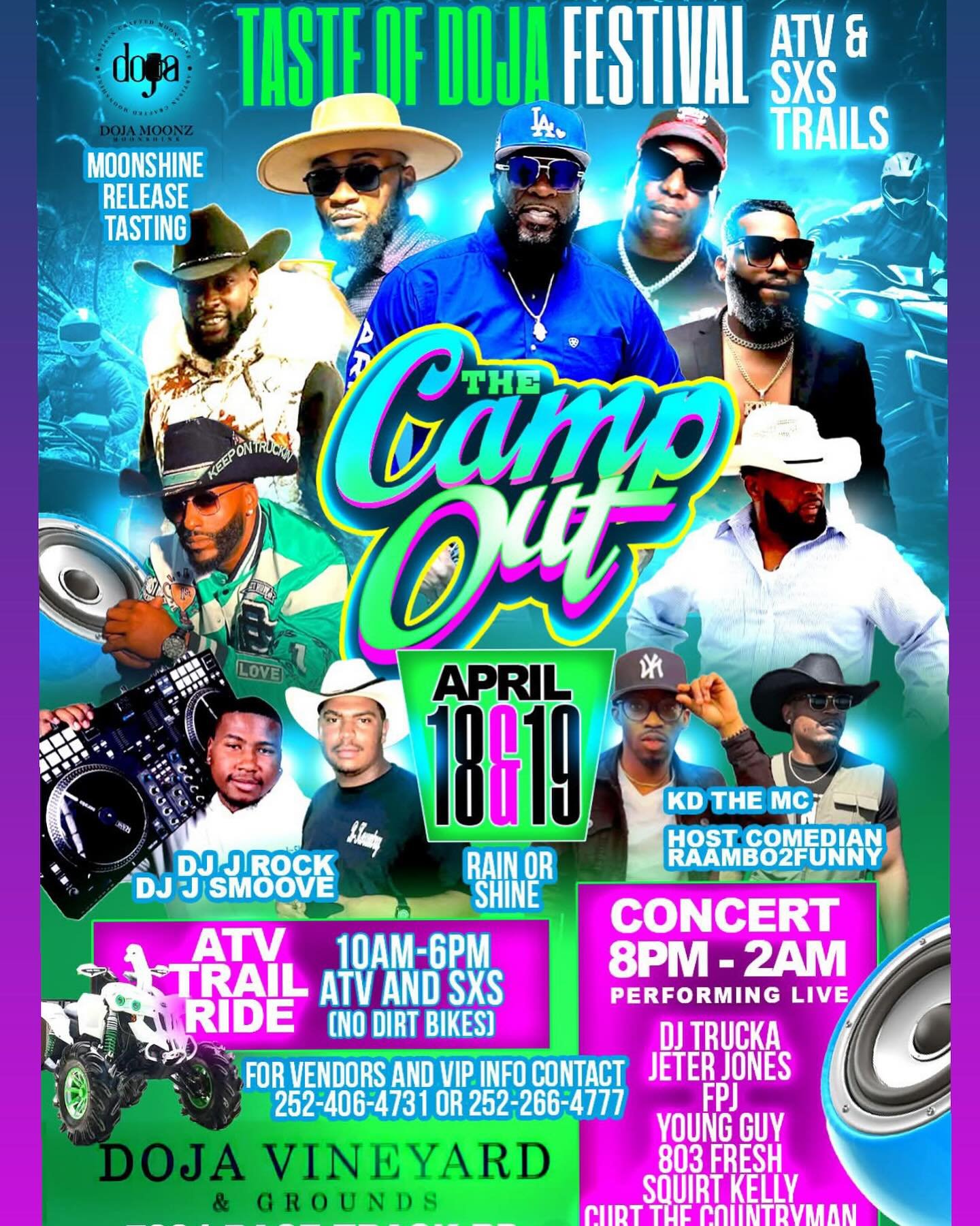 April 18 &amp; 19th! ATV Trails open, Moonshine Release, and Concert!!! 🙌🏾🙌🏾🙌🏾