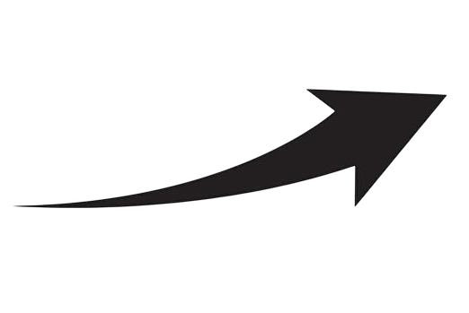Black arrow pointing right with a curved tail.