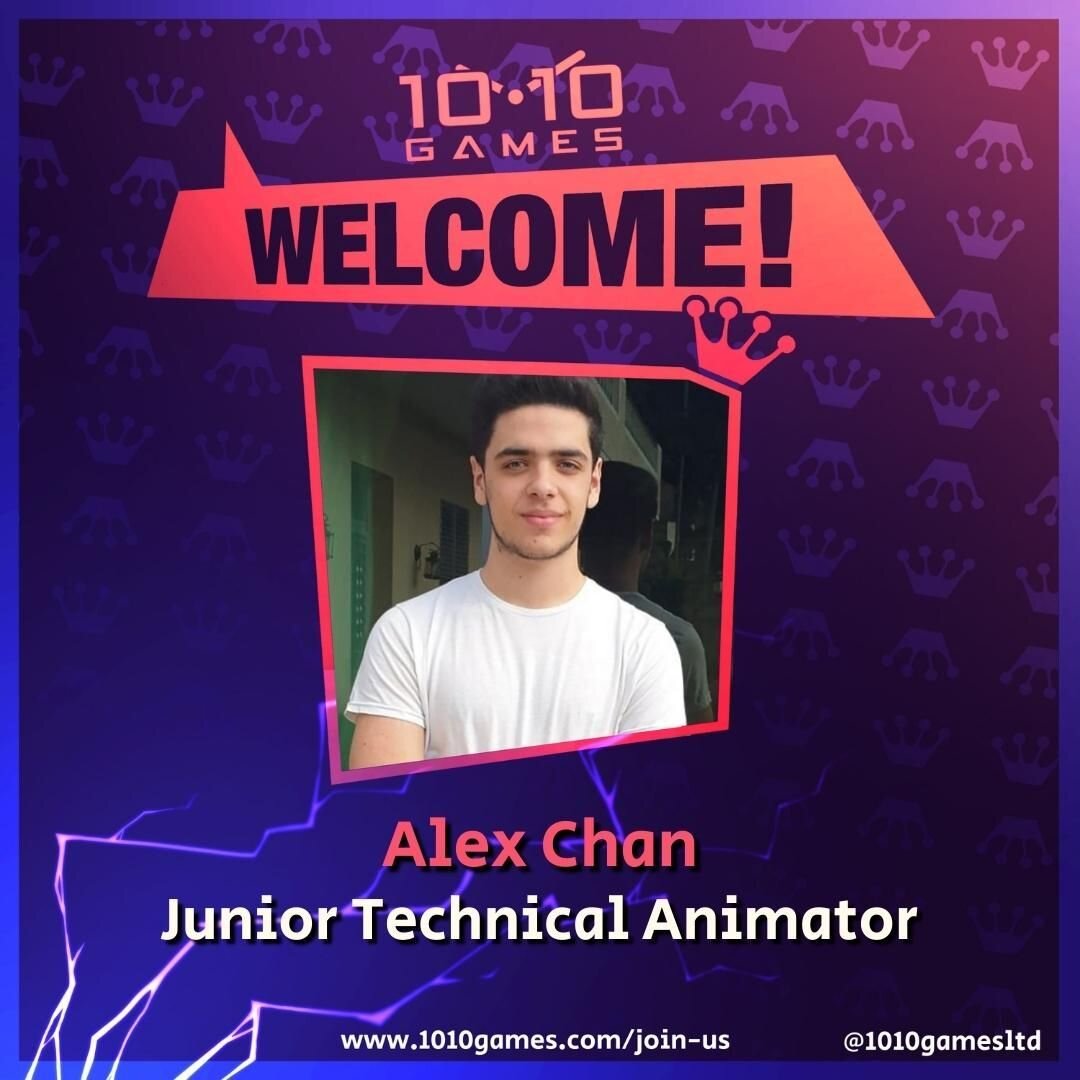 We want to welcome another member of our growing team 🥳

Please welcome Alex who has joined us as a Junior  Technical Animator! 👏

We still have a few roles open on our website also 🖥️ 

https://1010games.com/join-us