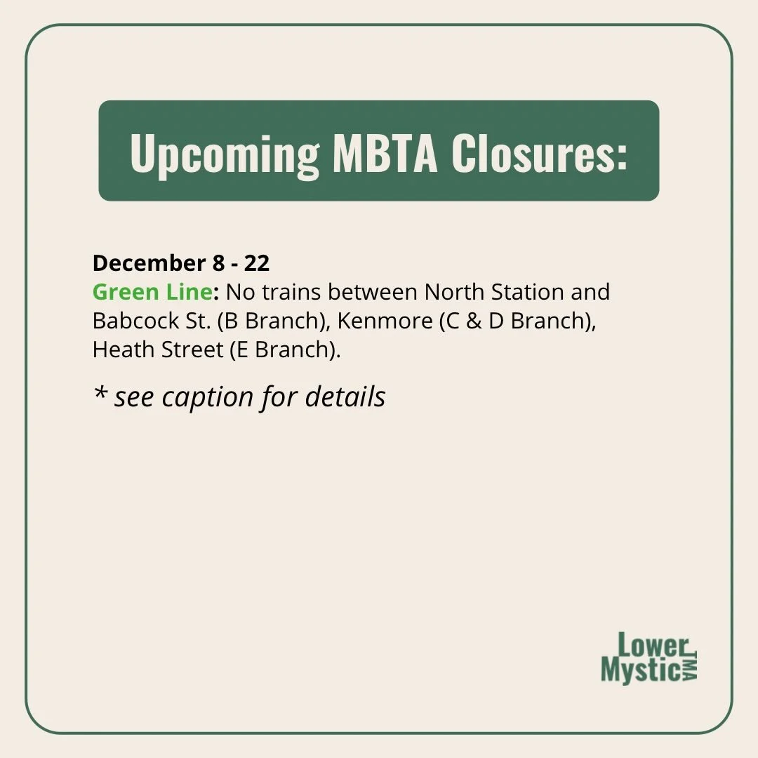 🟢Attention Green Liners!🟢

There will be no trains between North Station and Babcock St (B Branch), Kenmore (C&amp;D Branch), and Heath St (E Branch) starting TODAY through December 22. 

This closure is to do maintenance upgrades as part of the Gr