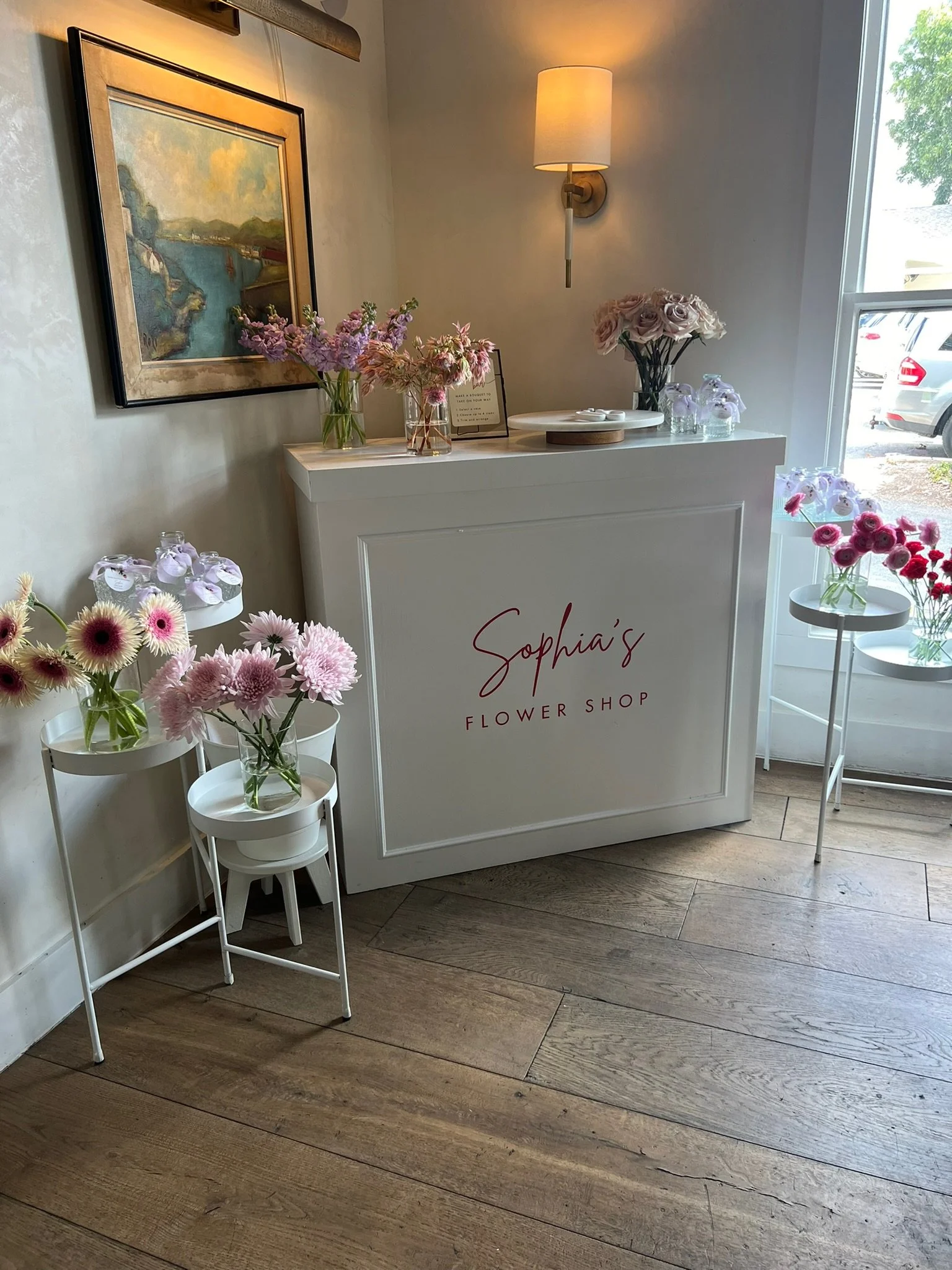 Bridal Shower Bud Vase Bar at Tiny Boxwoods