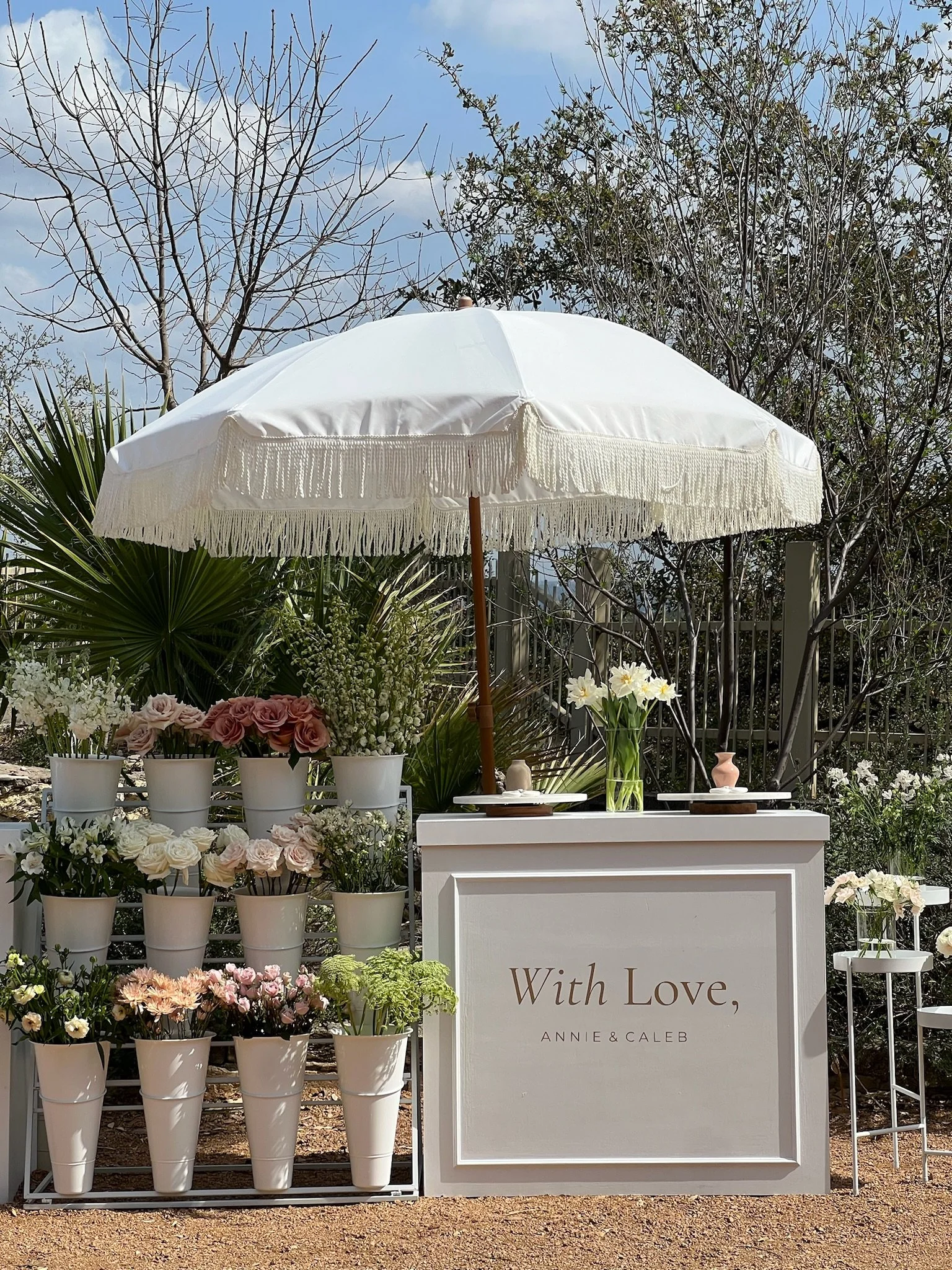 Wedding Flower Bar at Villa Antonia