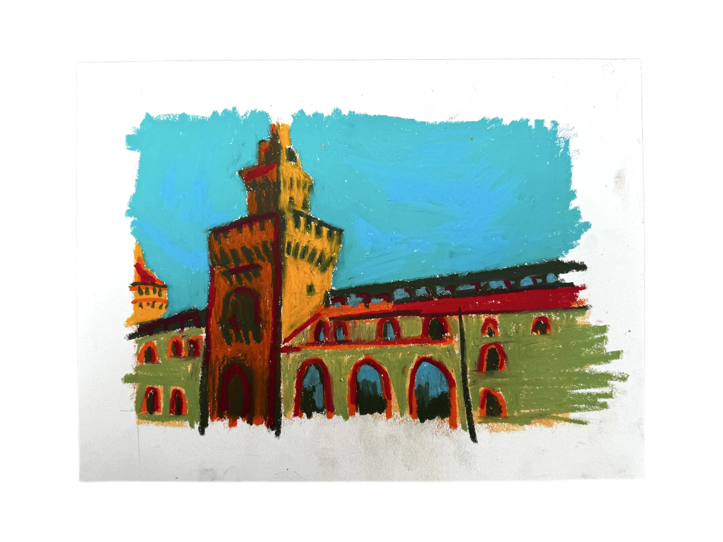 "Sforza Castle, Milan", original painting