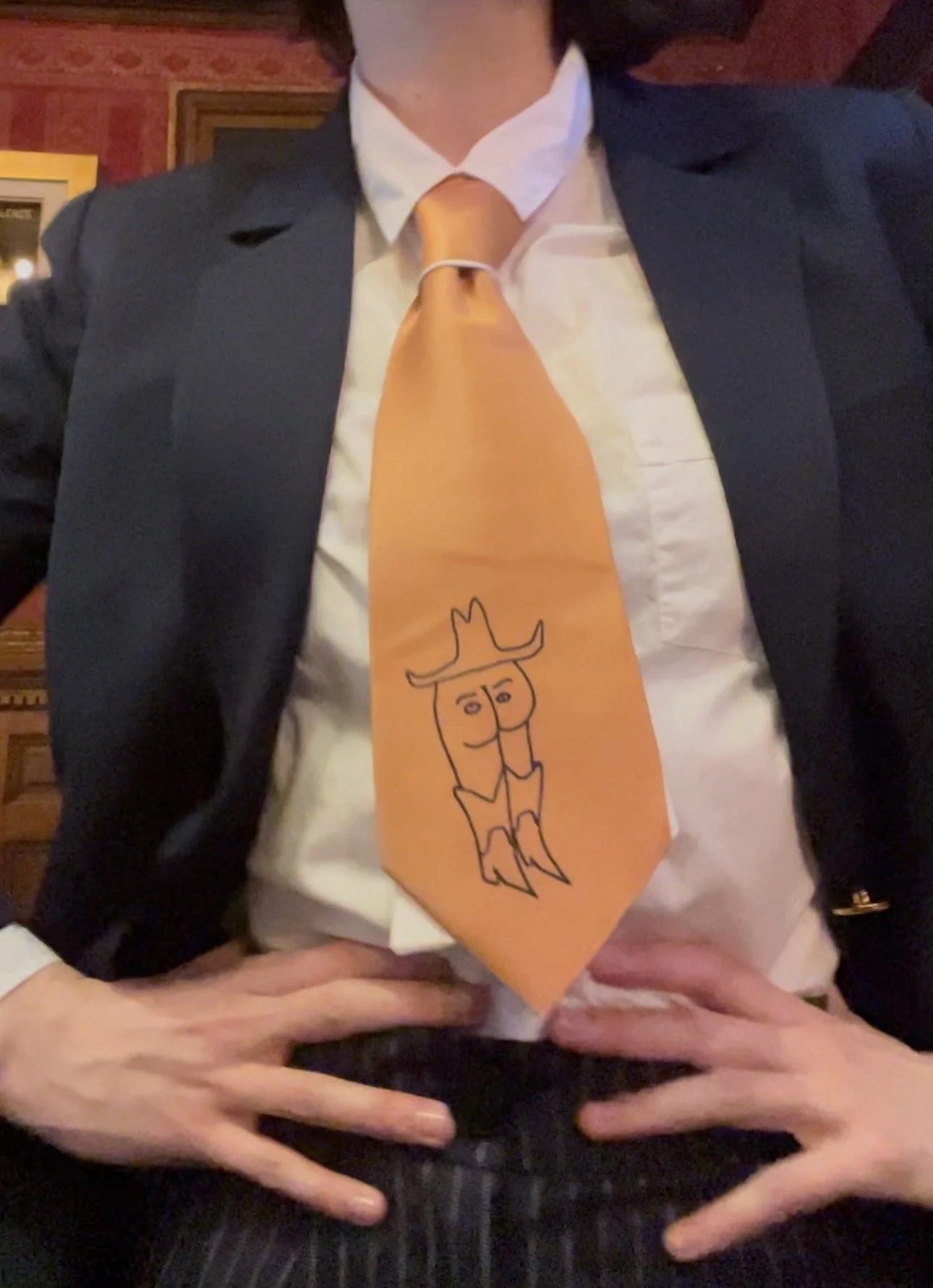 Vintage look cowboy butt necktie