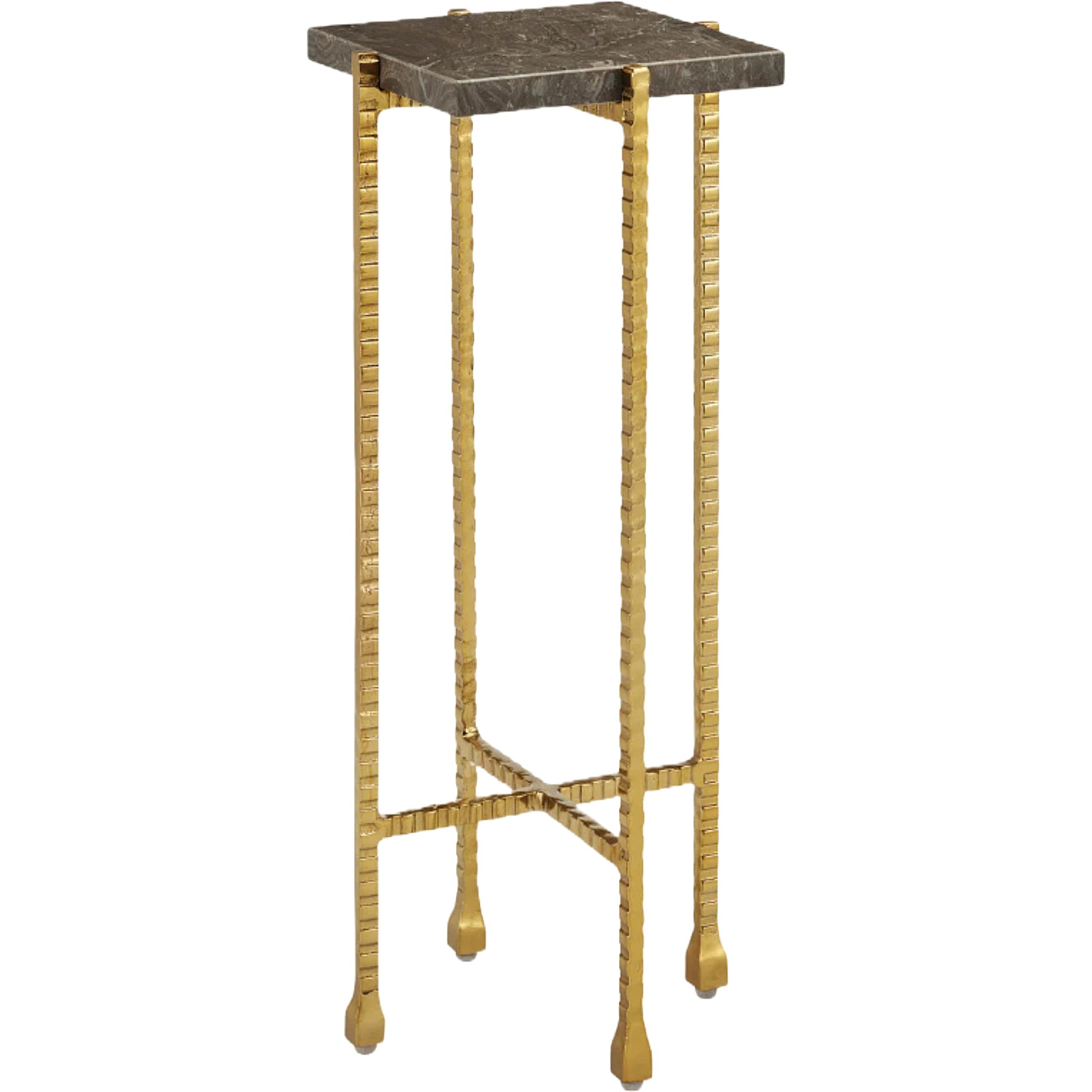 Gilded Iron and Stone Martini Table