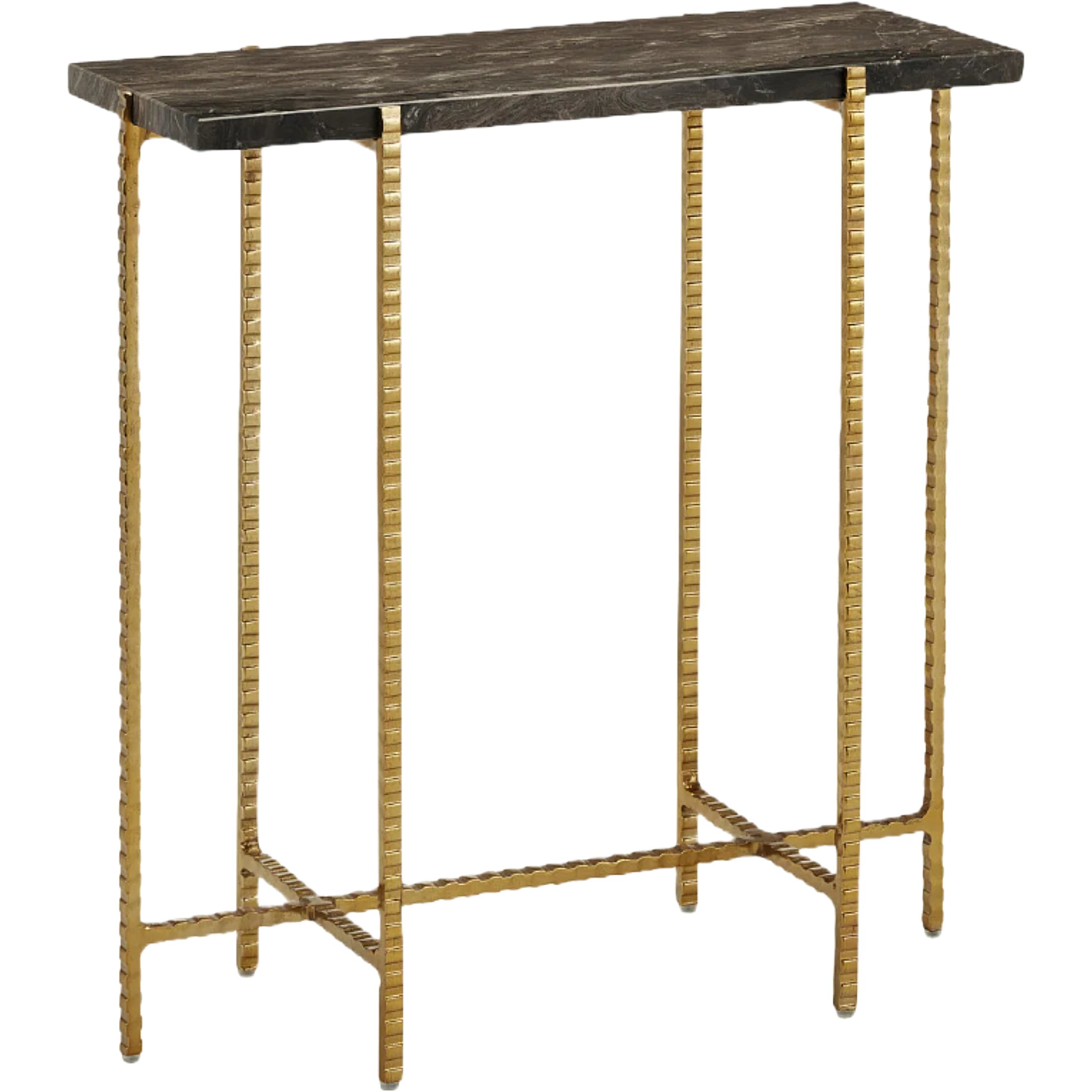 Gilded Iron and Stone Side Table