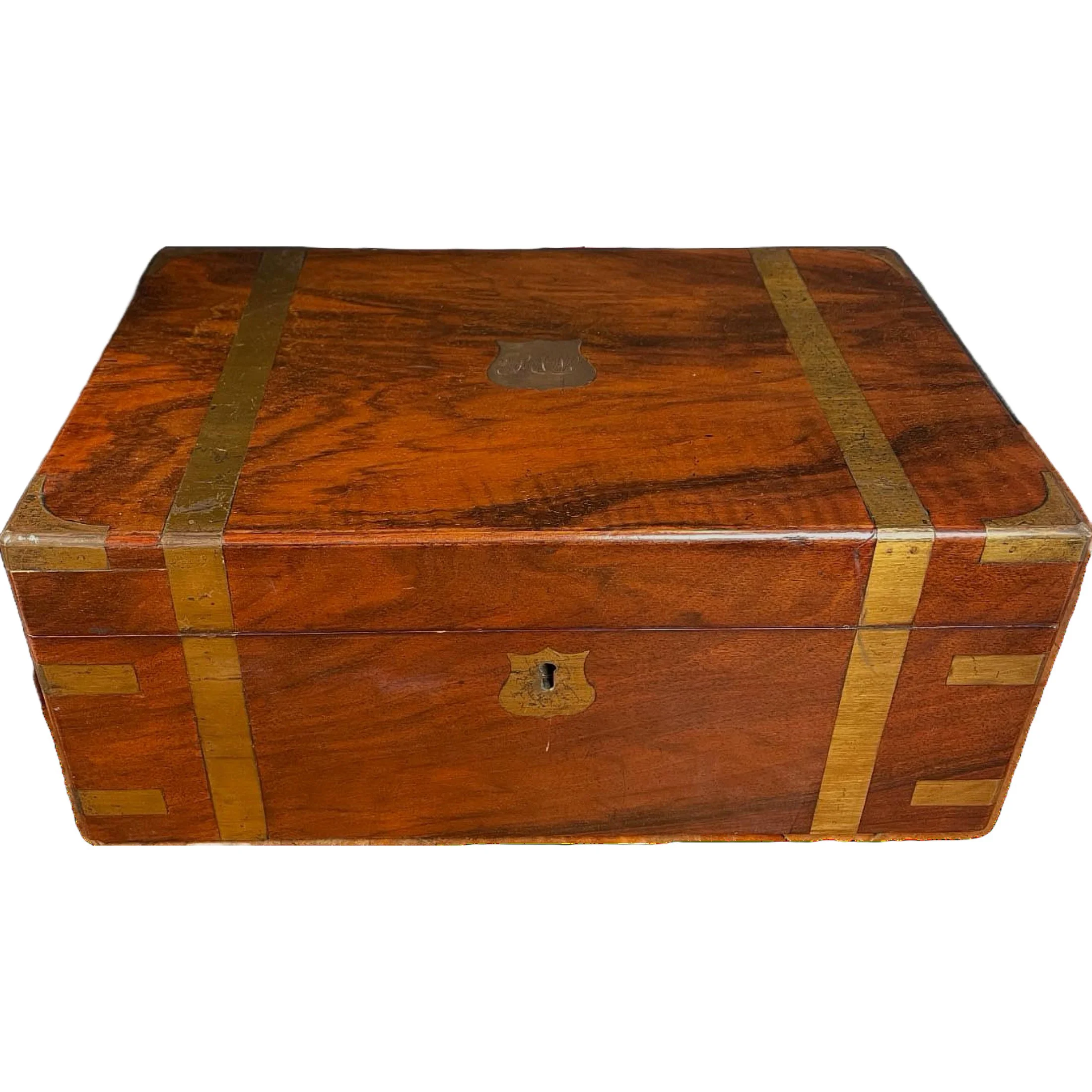 Antique Box with Inlaid Brass banding