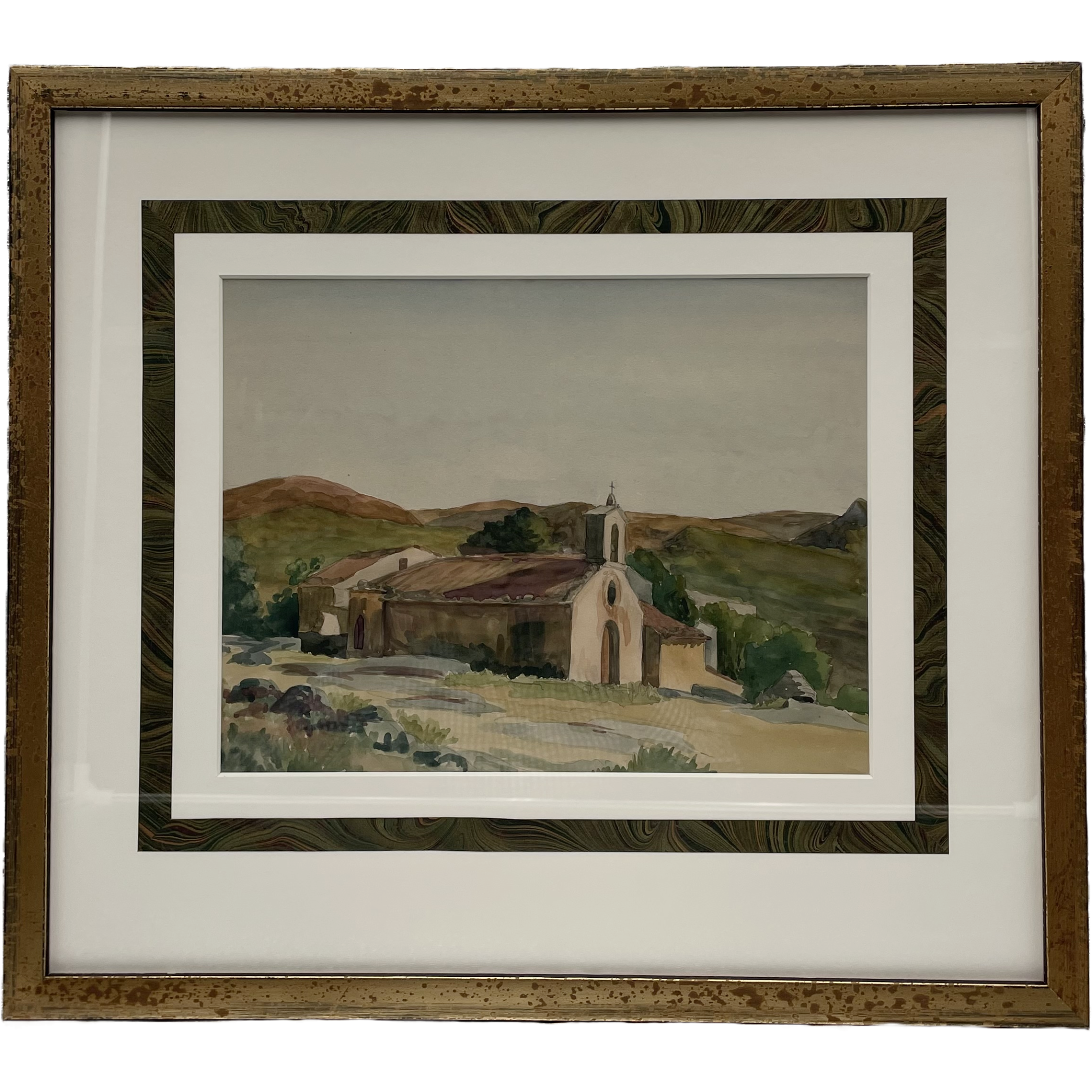 00A273-4: Green Landscape with Church