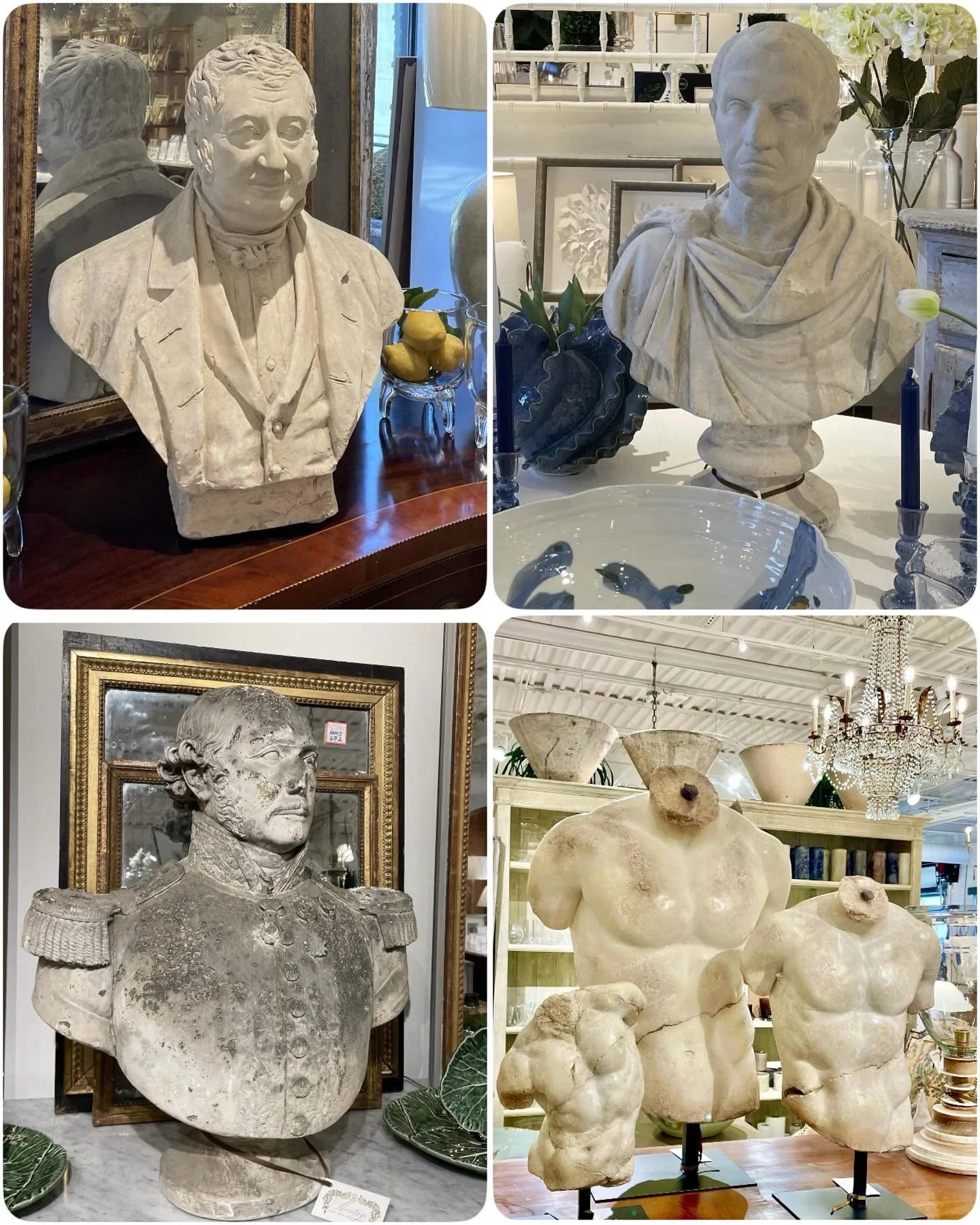 These handsome fellows just arrived from France. Discover our exciting collection of one-of-a-kind, hand-selected Curated Decor. Find more details and pics on our website at www.heritagemarkdesign.com. Shipping available. #heritageclt #curateddecor #