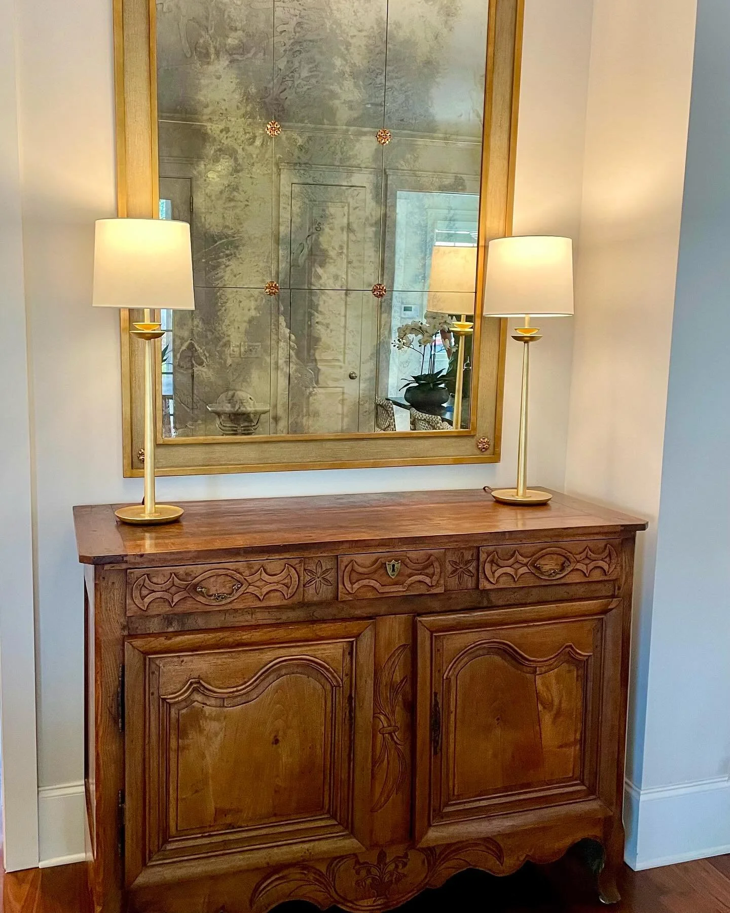 A little sneak peek from a weekend install. More on the way but this antique buffet hit the spot! Discover our extensive collection of one-of-a-kind, hand-selected European Antiques and Curated Decor. Find more details and pics on our website at www.