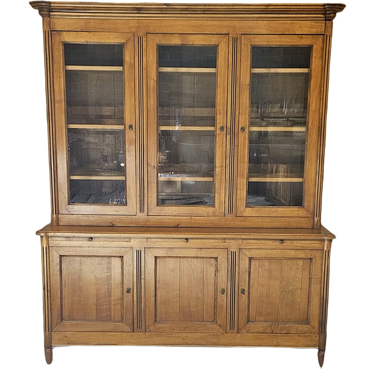 Louis Philippe-Style Fruitwood Bookcase Enfilade