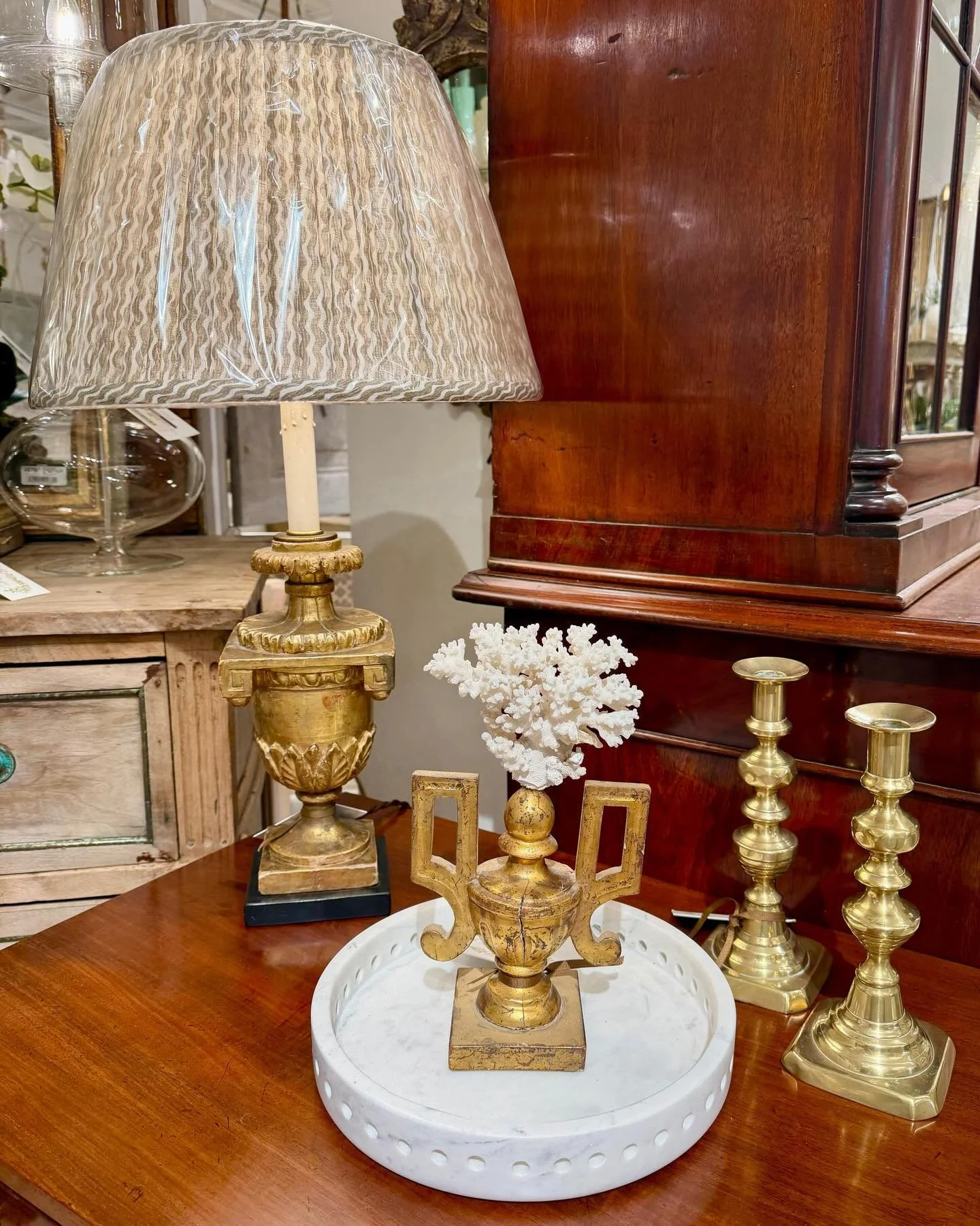 @fermoie shades always transform lighting! We have a great selection of @fermoie shades in stock! Discover our exciting collection of one-of-a-kind, hand-selected Curated Decor. Find more details and pics on our website at www.heritagemarkdesign.com.