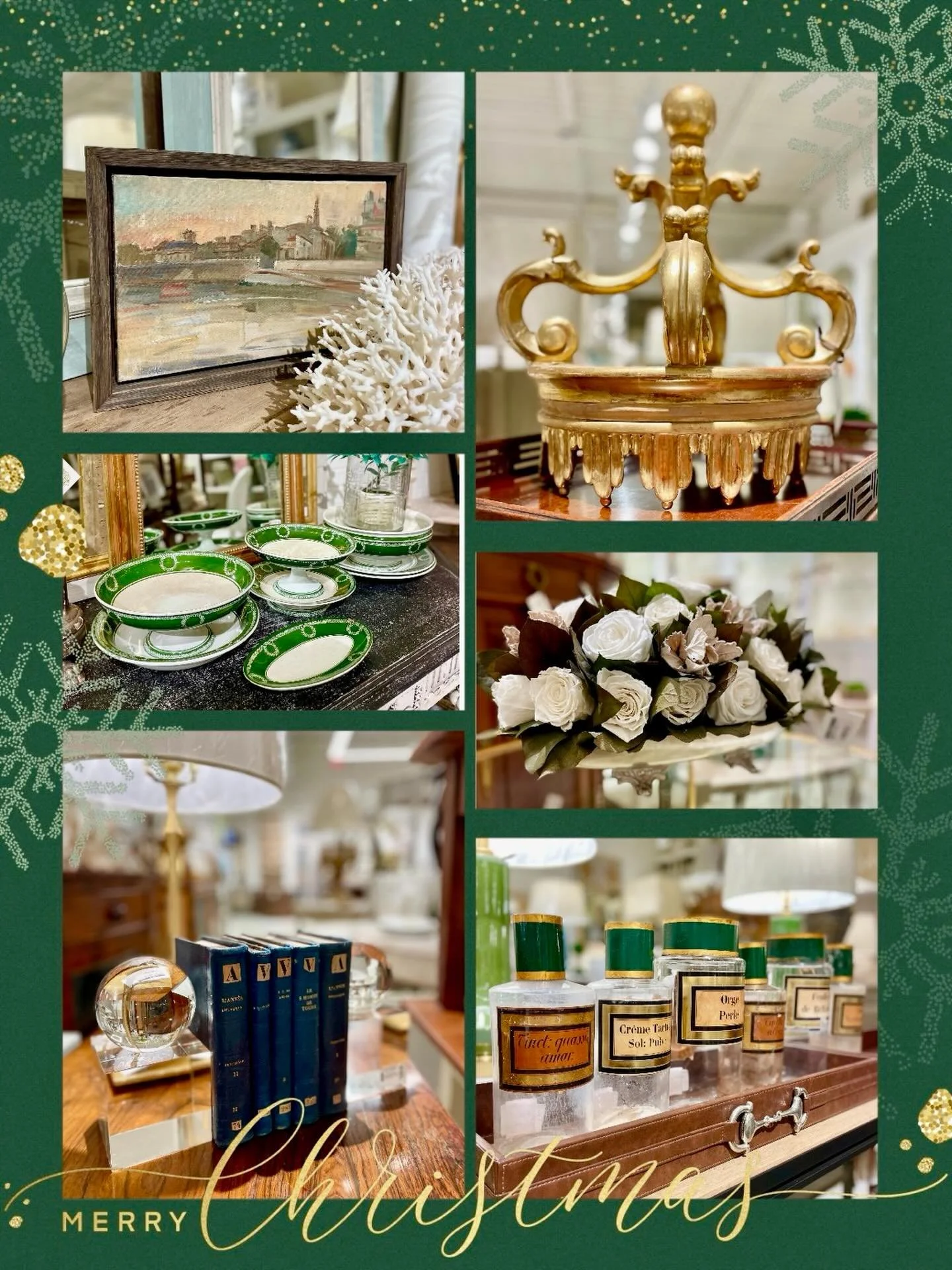 Gifts galore in stock! Find more details and pics on our website at www.heritagemarkdesign.com. Shipping available. #heritageclt #curateddecor #europeanantiques