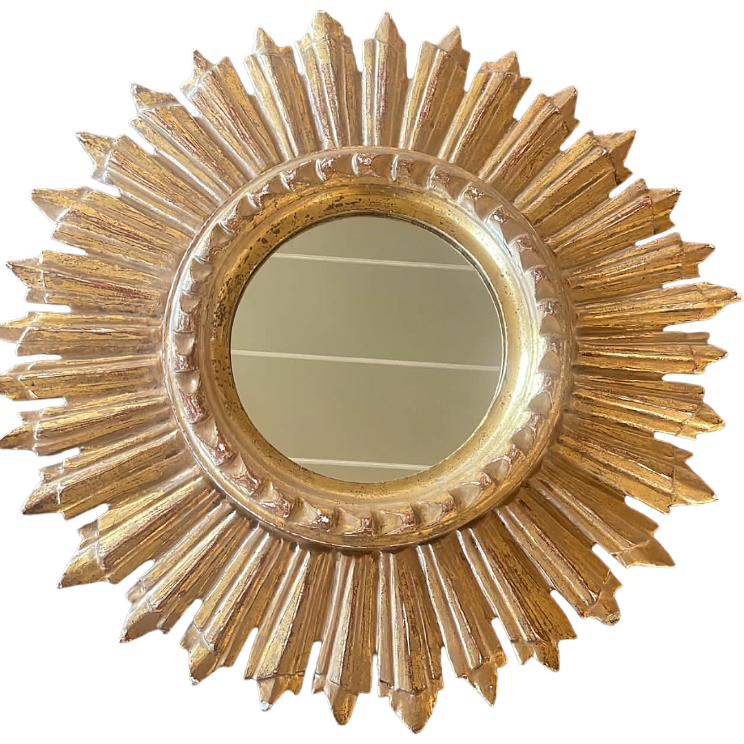 Vintage Hand carved Gilt Wood Starbust