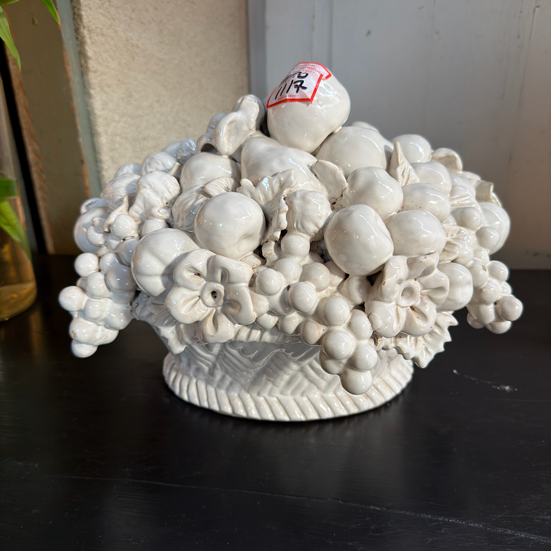 Antique Italian Pottery Fruit Bowl