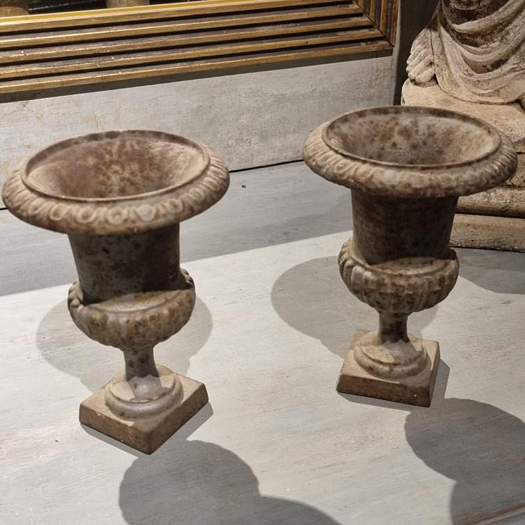 Antique Metal Urns | Pair