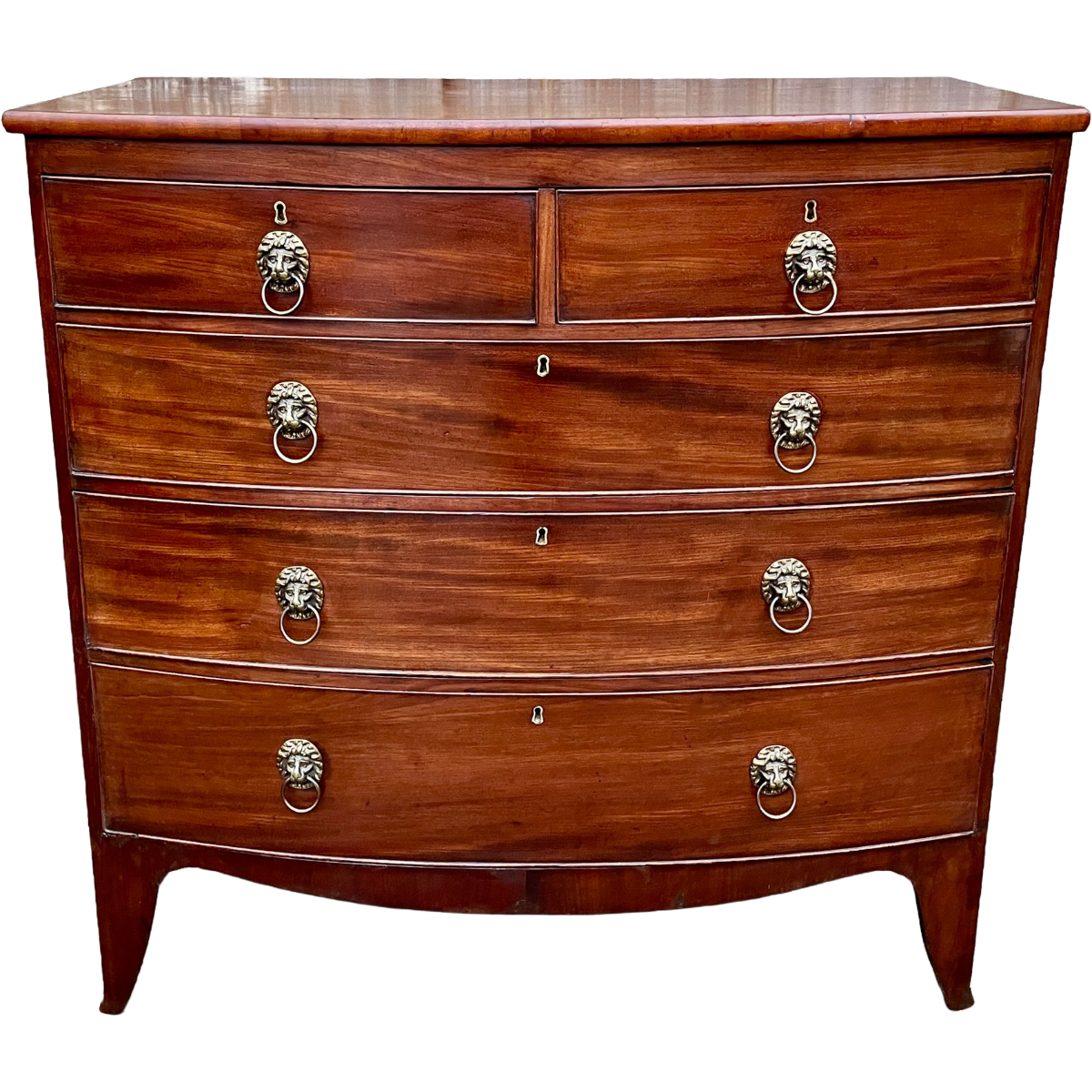 Antique Georgian Period Mahogany Bow Front Chest