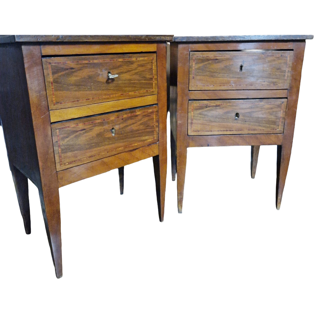 Antique Louis XVI Period Walnut Bedside Tables | Pair