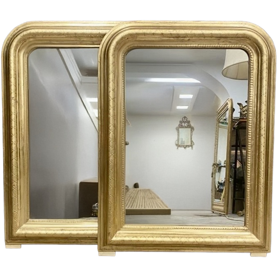 Antique Gold Gilt Louis Philippe Mirror | Pair