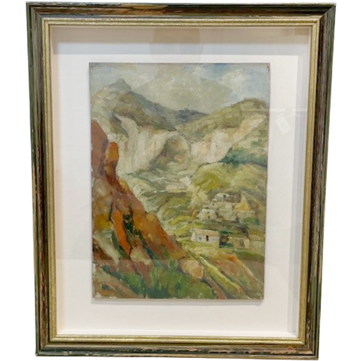 Antique Oil on Panel | Mountain Village