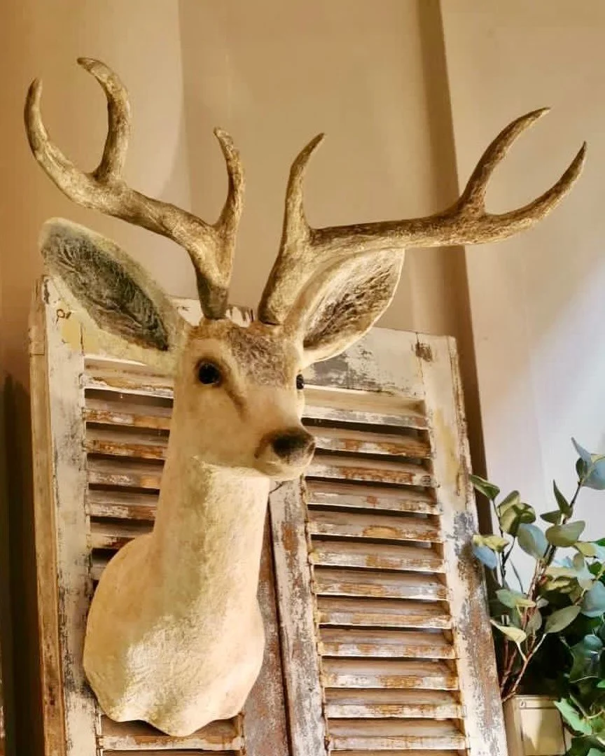 This handsome fella also heading to Heritage&mdash;Handmade Papier M&acirc;ch&egrave; Sculpture | Deer Head Trophy Mount&mdash;by a favorite Parisian artist. Discover our exciting collection of one-of-a-kind, hand-selected Curated Decor and Original 