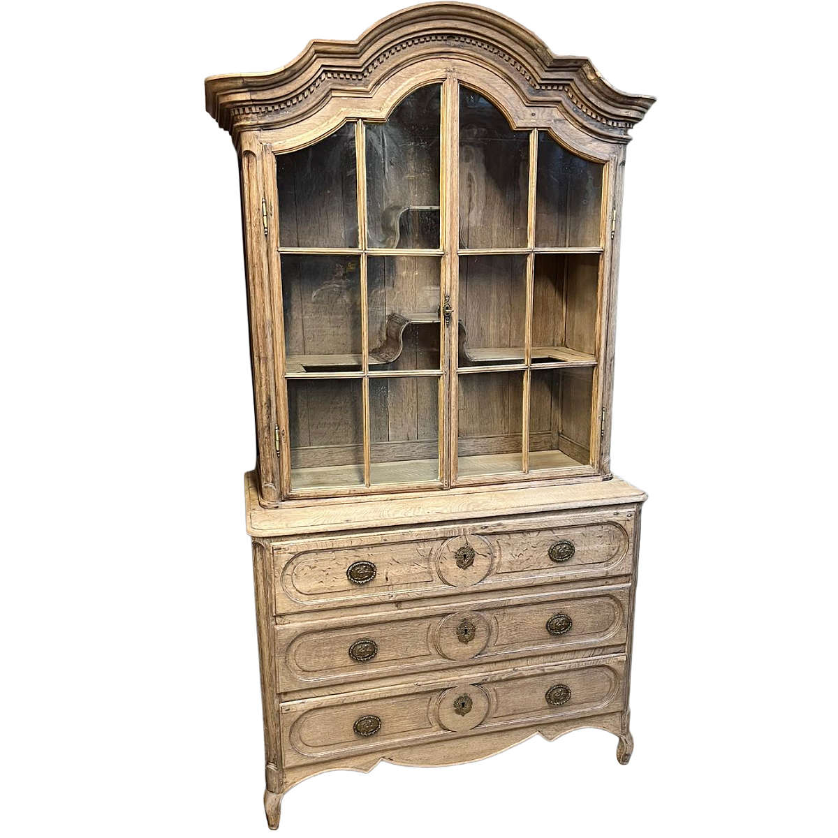 Antique Louis XVI Period Bleached Oak Commode Bibliotheque