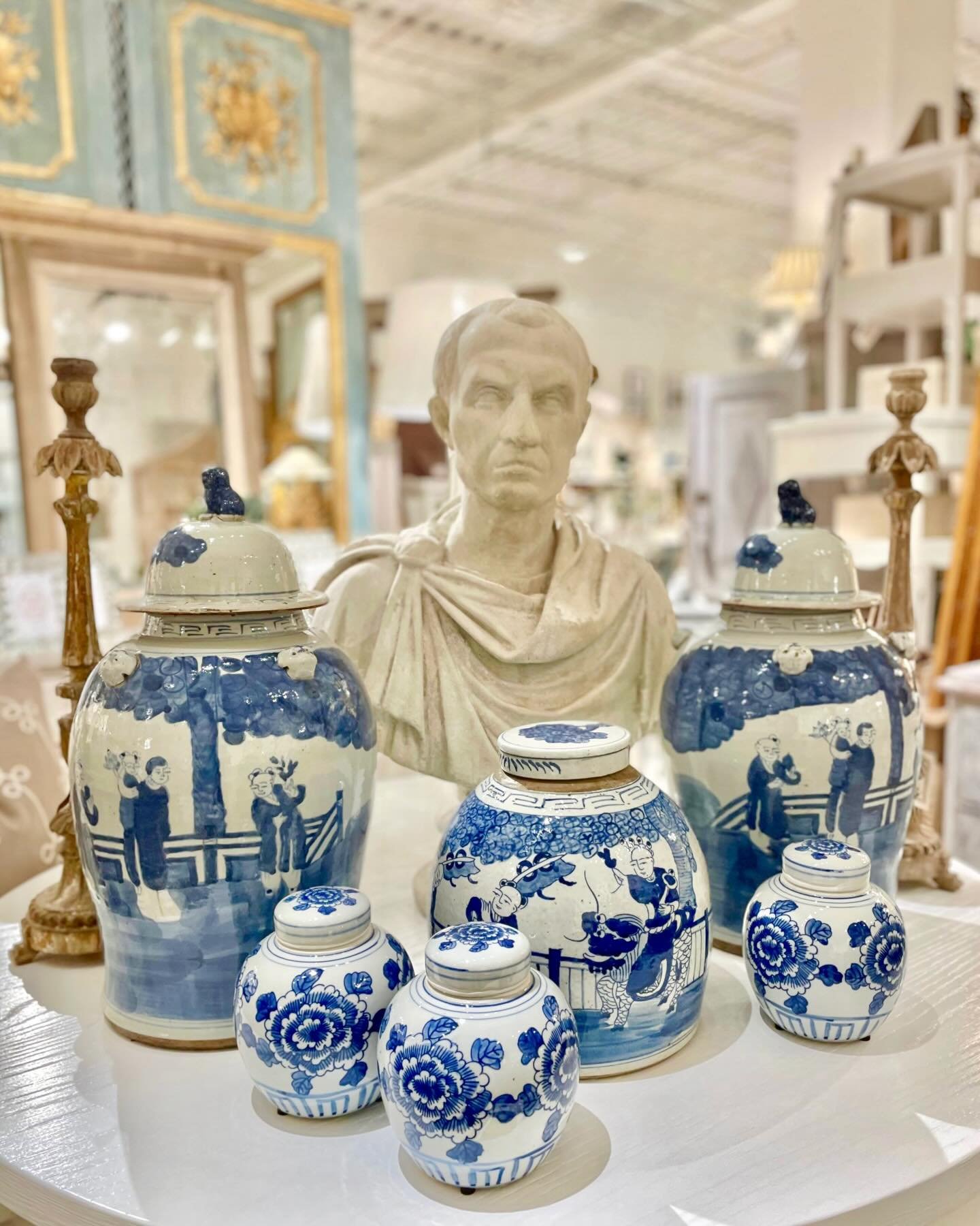 And&hellip;some more of our favorite blue and white! Discover our exciting collection of one-of-a-kind, hand-selected Curated Decor and Original Art. For more information:
&bull;Call: 704-496-9612
&bull;Email: sales@heritagemarkdesign.com
&bull;Web: 