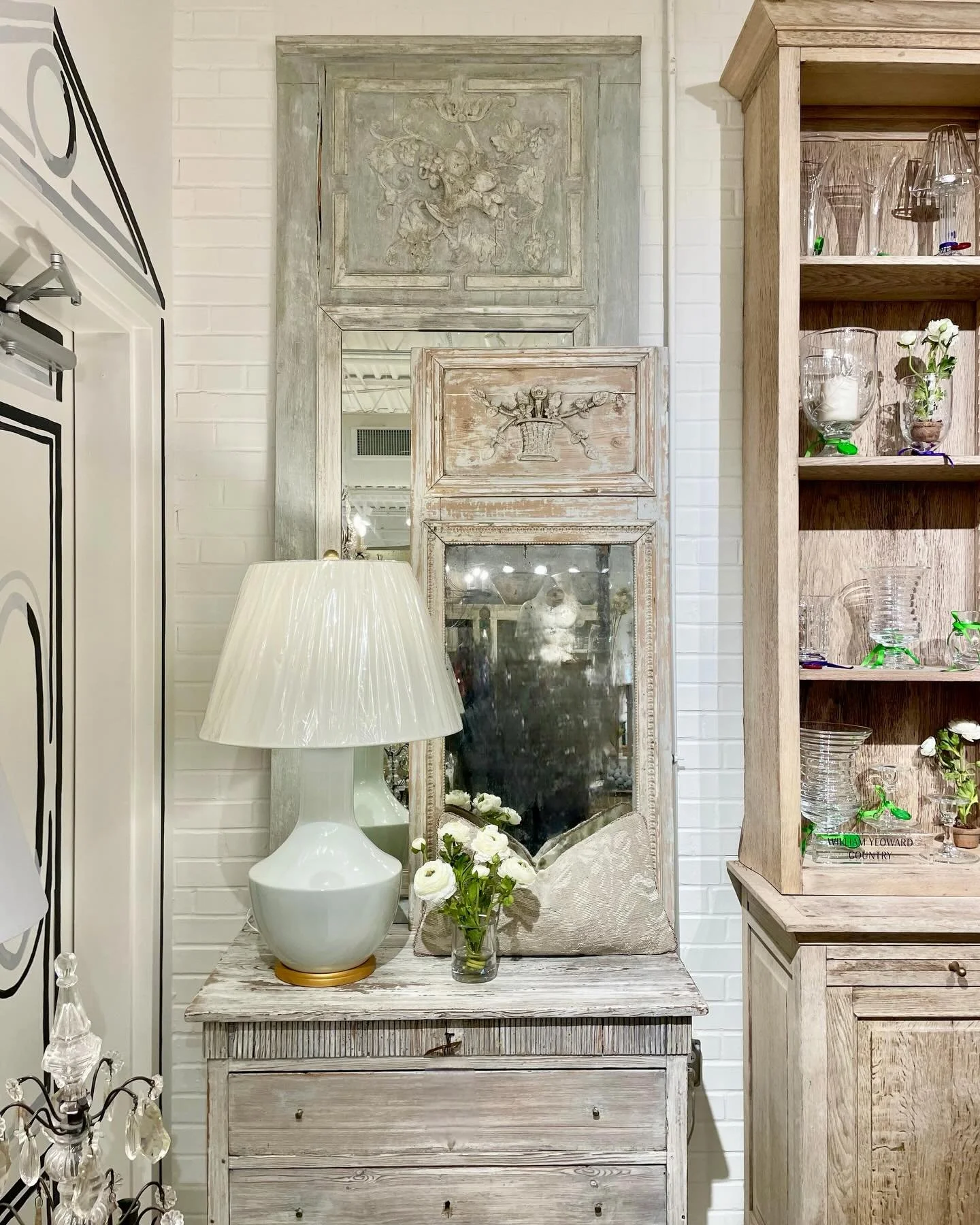 Natural Wood + Ice Blue = Perfect Balance. Discover our extensive collection of one-of-a-kind, hand-selected European Antiques and Curated Decor. Find more details and pics on our website at www.heritagemarkdesign.com. Shipping available. #heritagecl