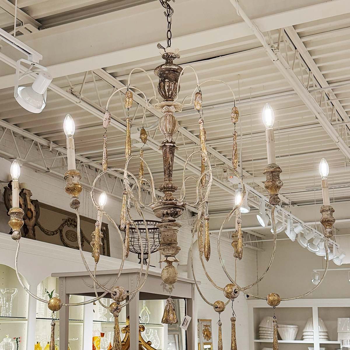 Antique Italian Fragment Chandelier | 6-arm