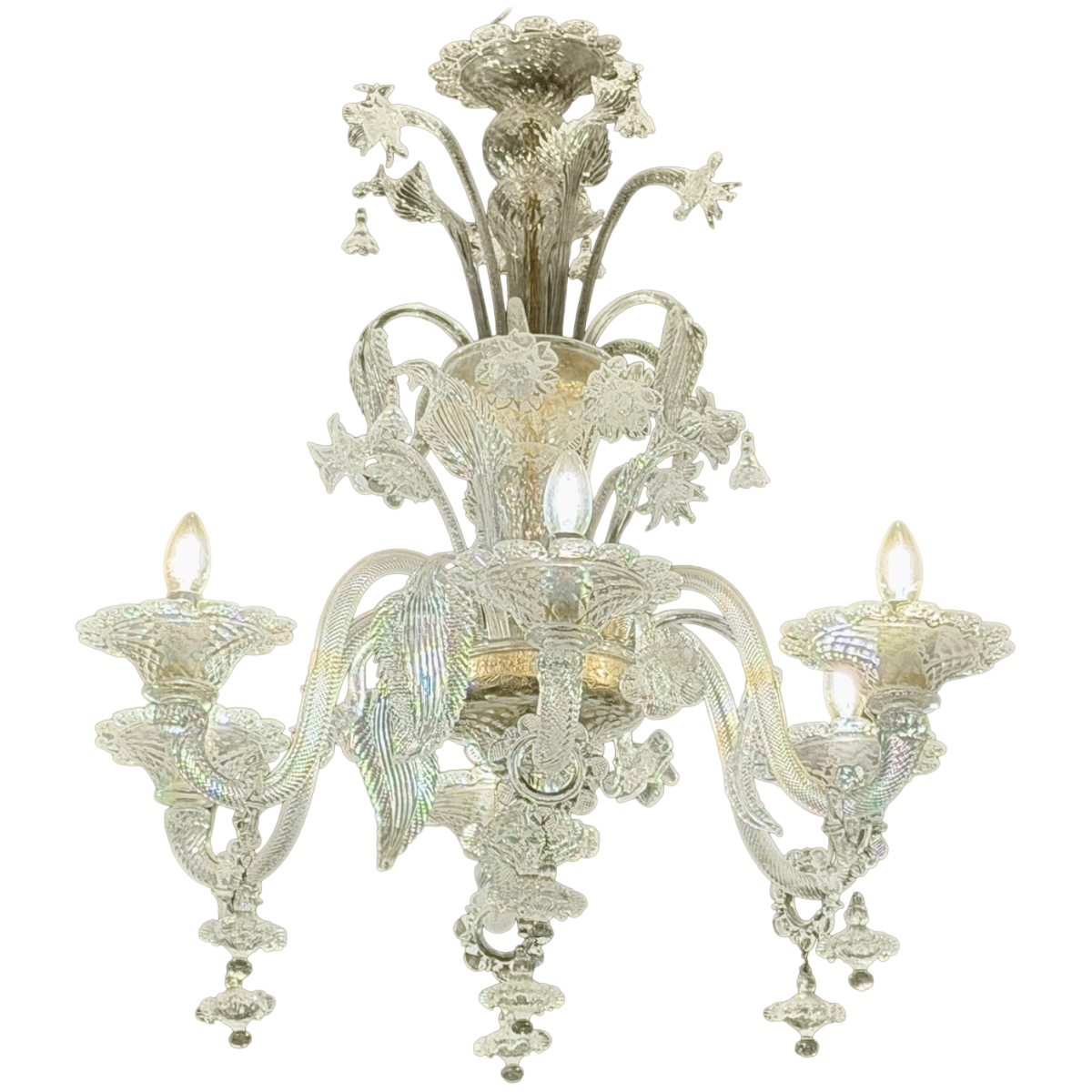 MCM Murano Glass 6-Arm Chandelier