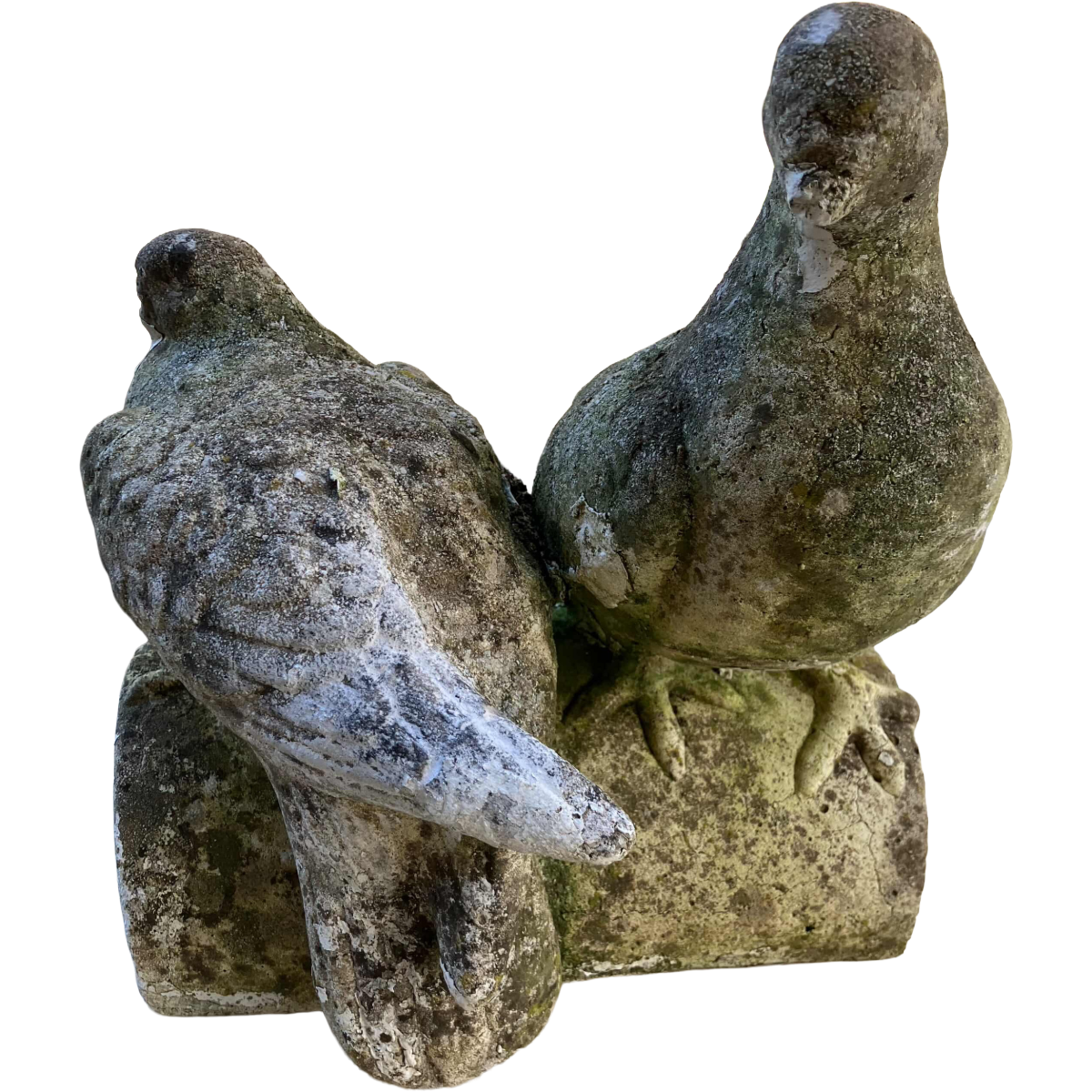 Antique Pair Concrete Birds
