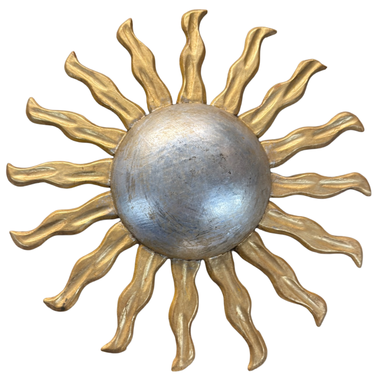 Vintage Carved Gilt Wood and Silver Starburst