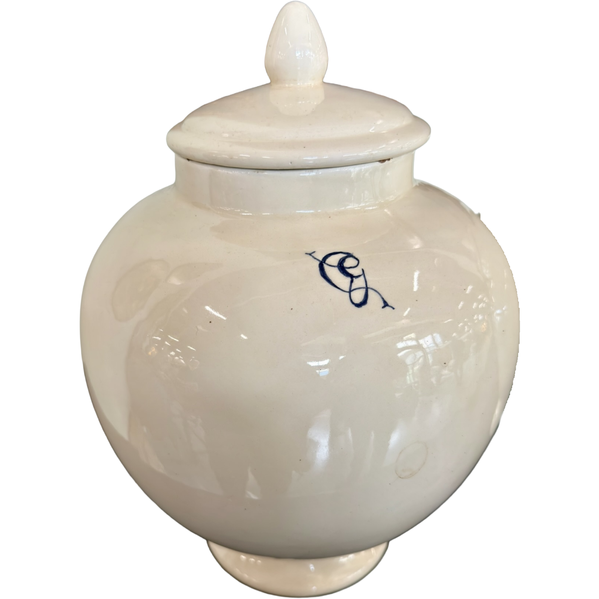 Antique White Porcelain Lidded Jardiniere