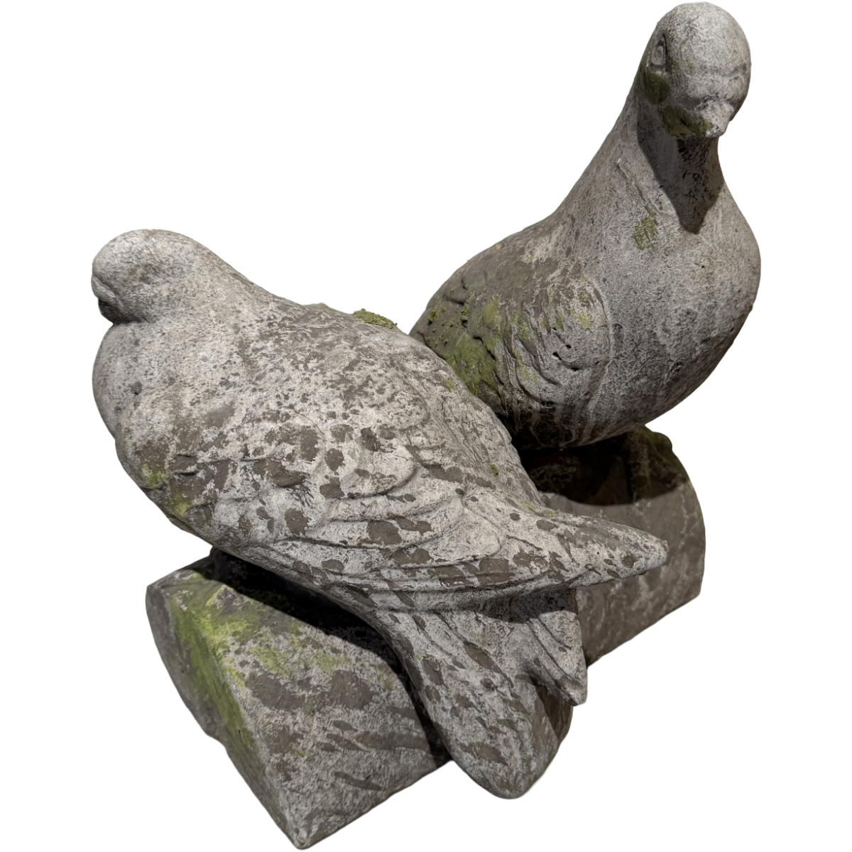 Antique Pair Concrete Birds