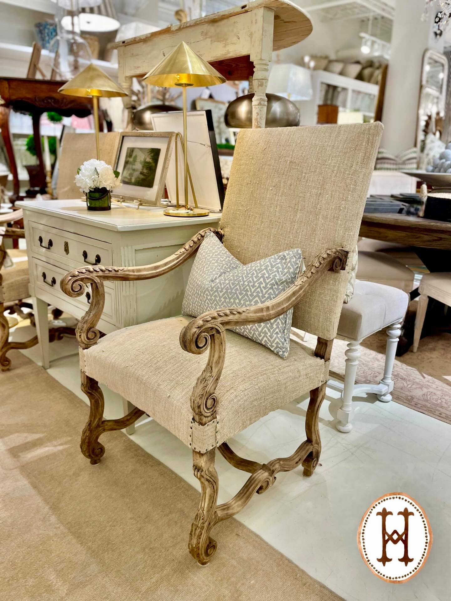 Great options for pairs of antique throne chairs in stock! Discover our extensive collection of one-of-a-kind, hand-selected European Antiques and Curated Decor. Find more details and pics on our website at www.heritagemarkdesign.com. Shipping availa