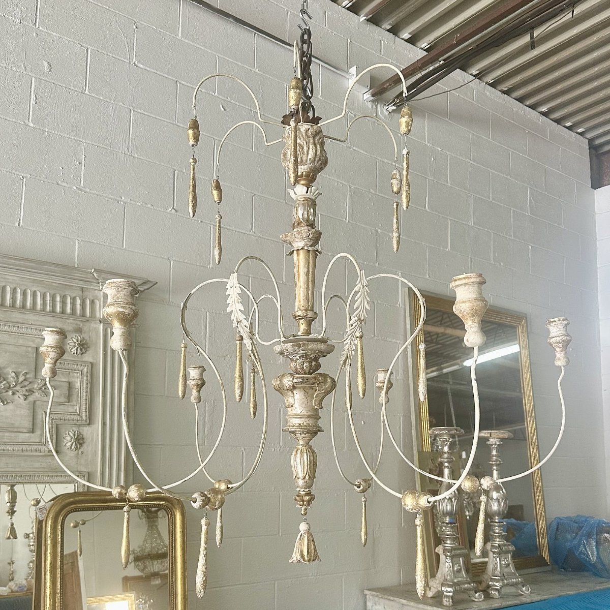 Antique Italian Fragment Chandelier | 6-arm